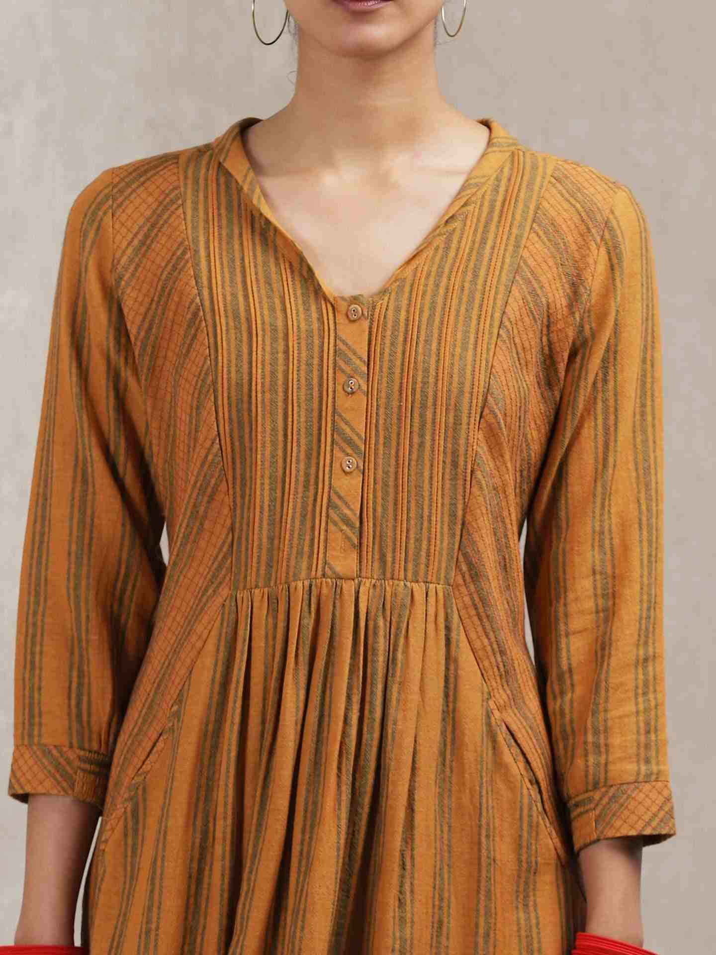 Brown Classic Yarn-Dyed Cotton Kurta