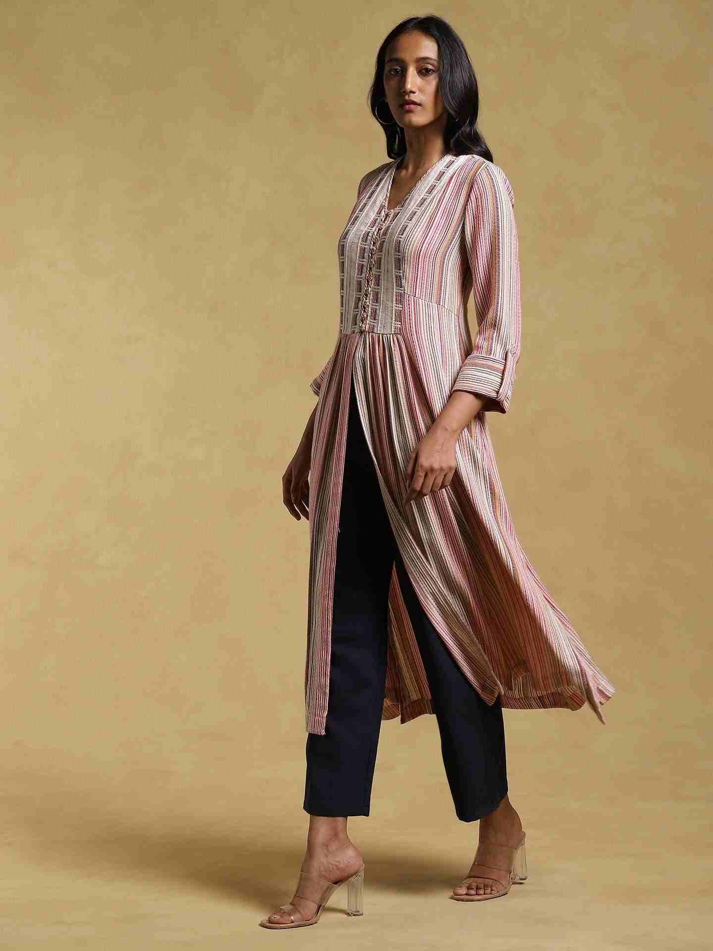 Multi-Color Ethereal Yarn-Dyed  Kurta
