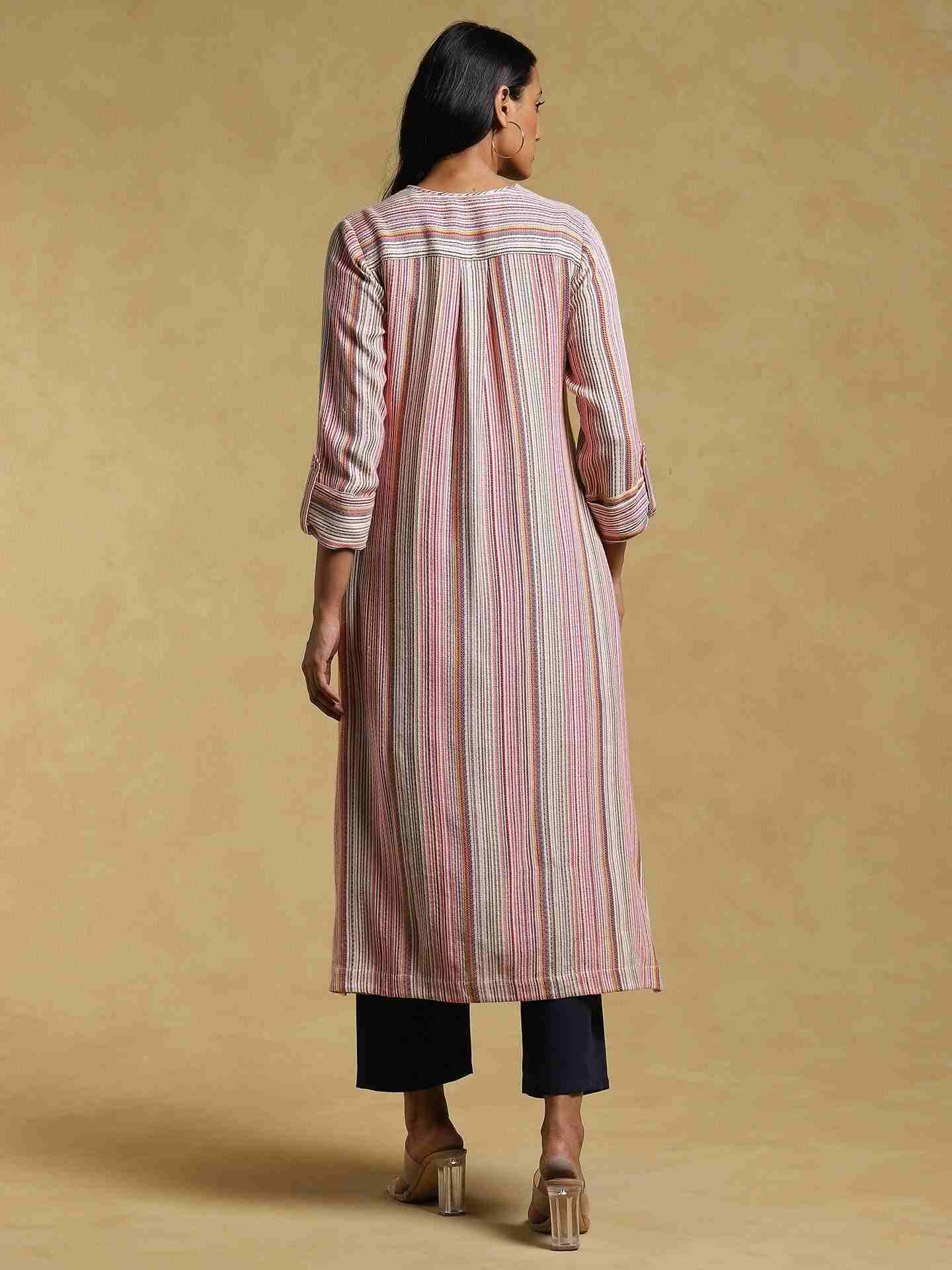 Multi-Color Ethereal Yarn-Dyed  Kurta