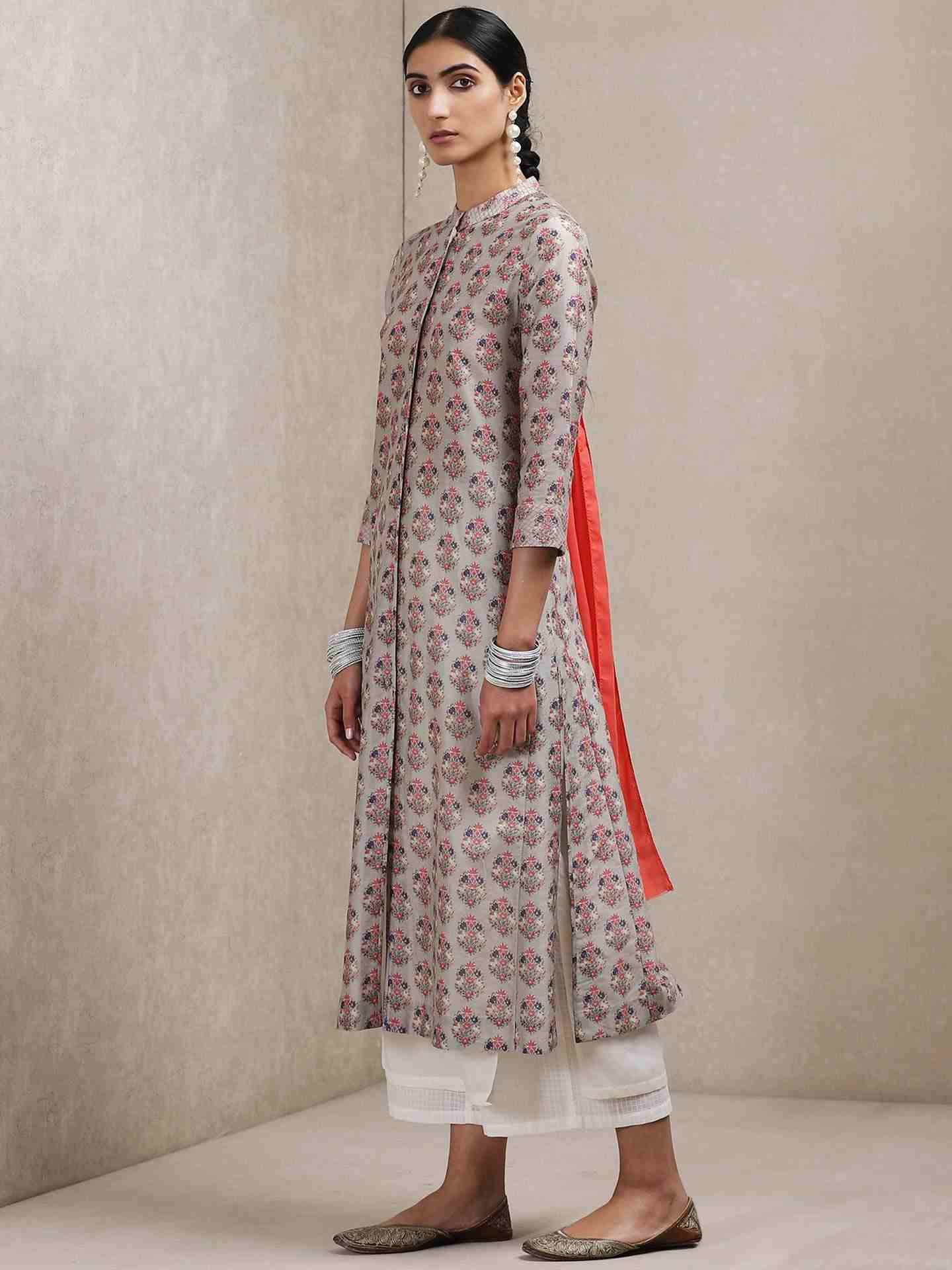 Grey Classic Chanderi Kurta