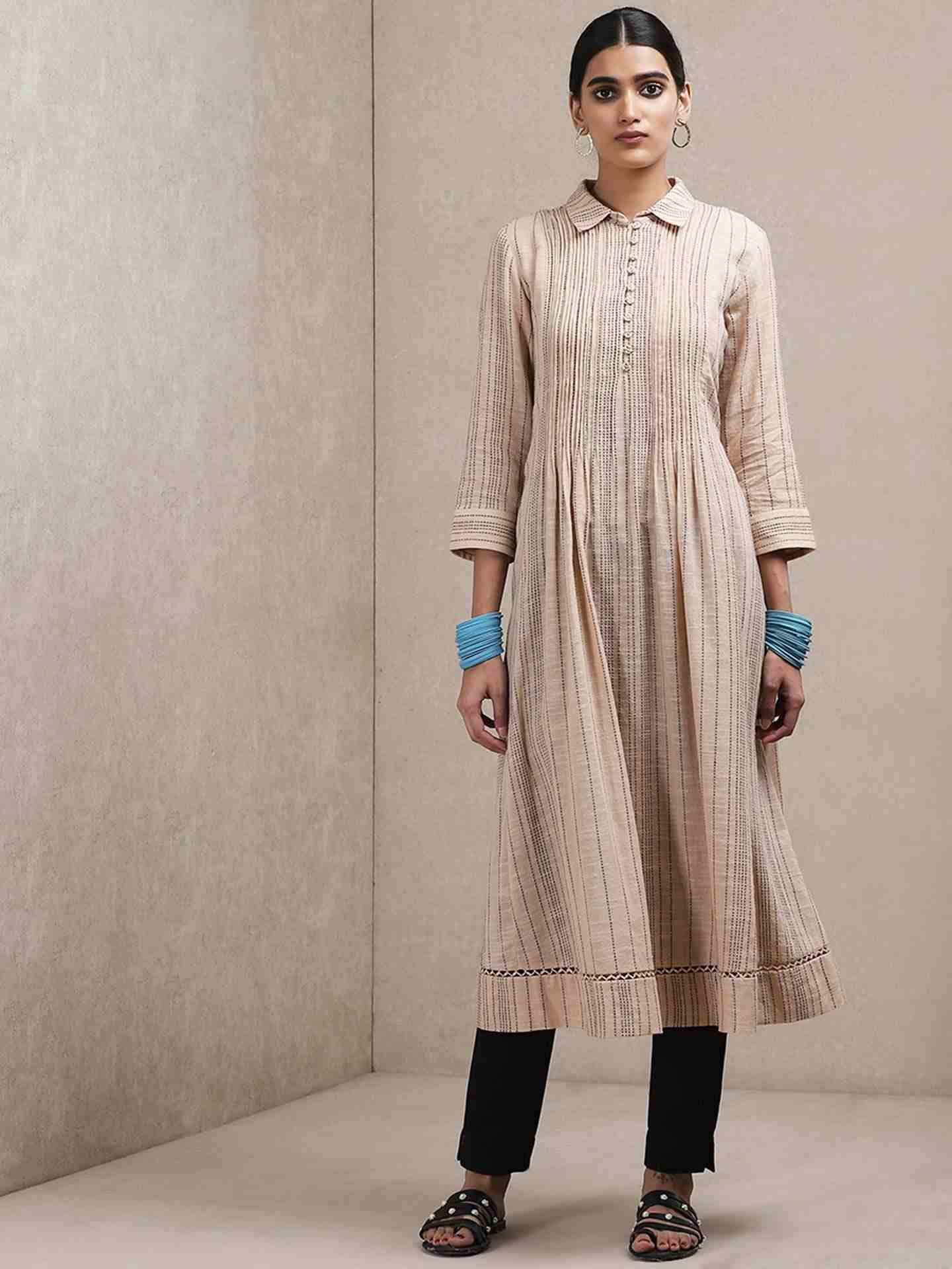 Beige Classic Cotton Kurta