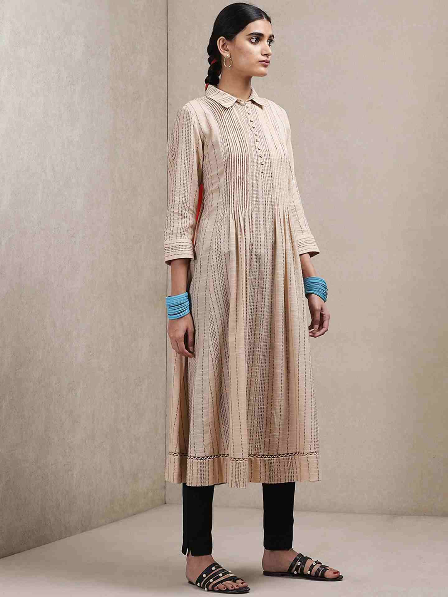 Beige Classic Cotton Kurta