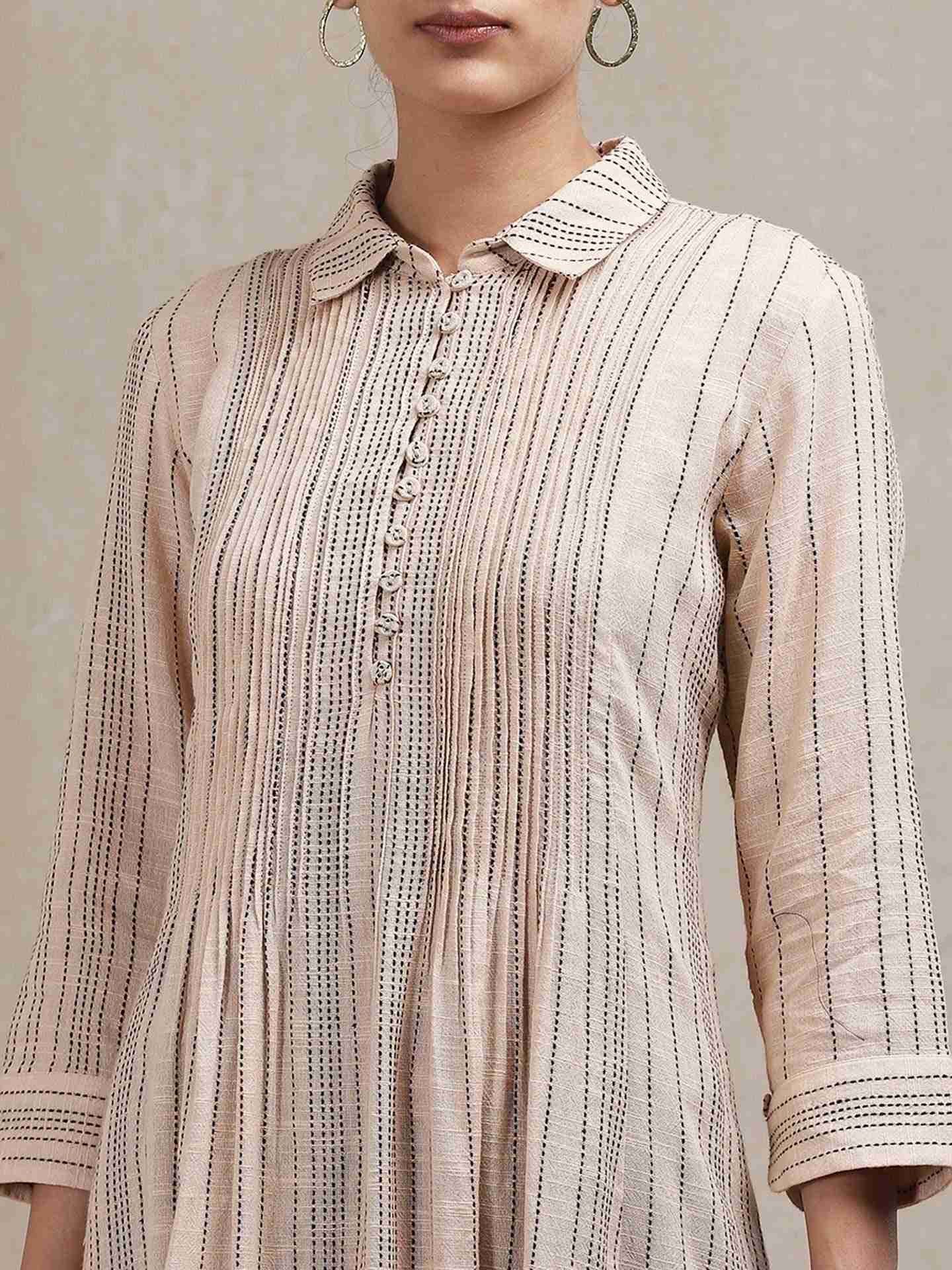 Beige Classic Cotton Kurta