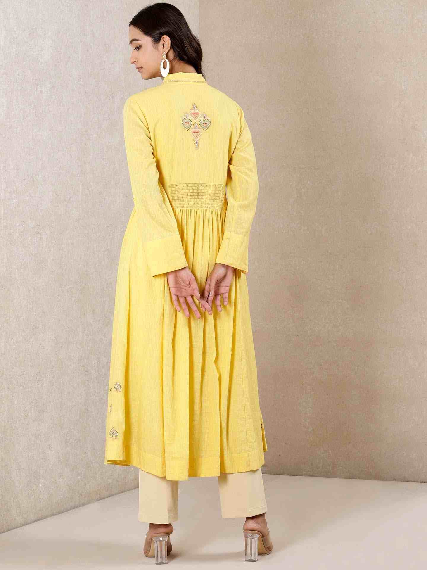 Yellow Paan Cotton Kurta