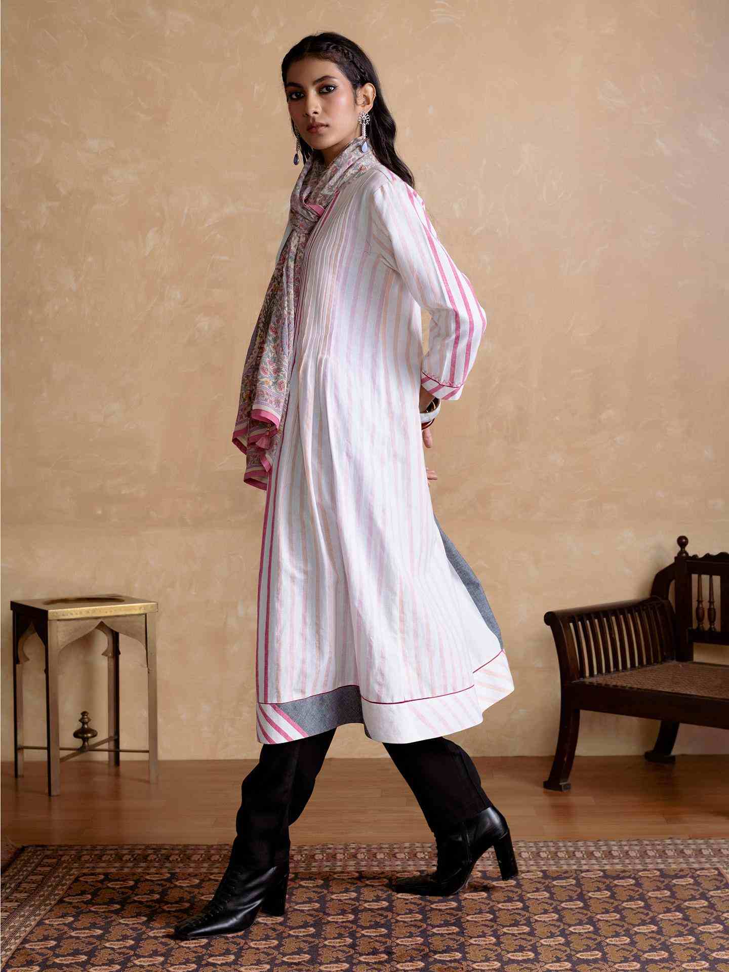 White Falak Kurta