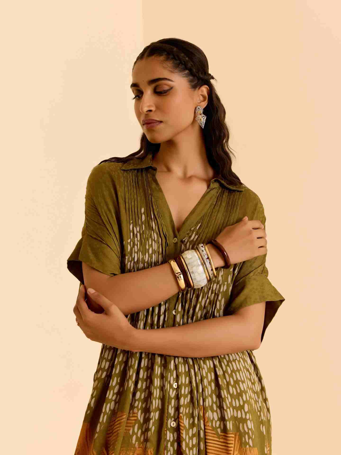 Green Enola Kurta