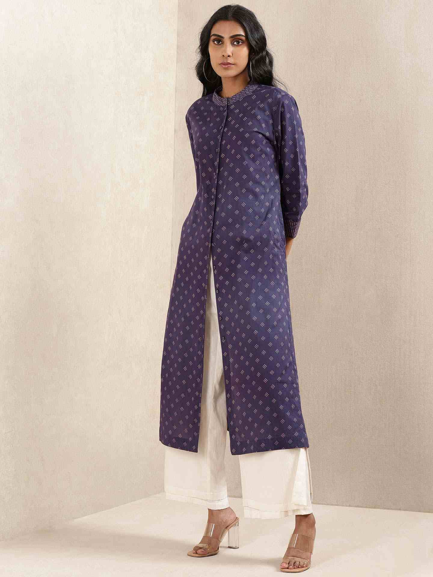 Ink Blue Quint Cotton Kurta