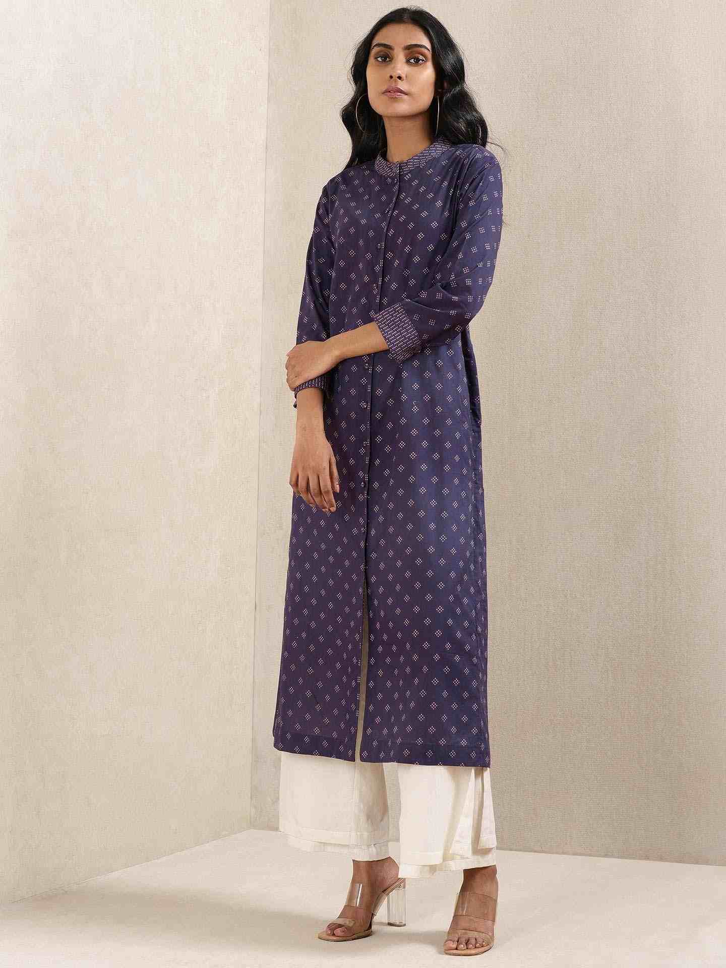Ink Blue Quint Cotton Kurta