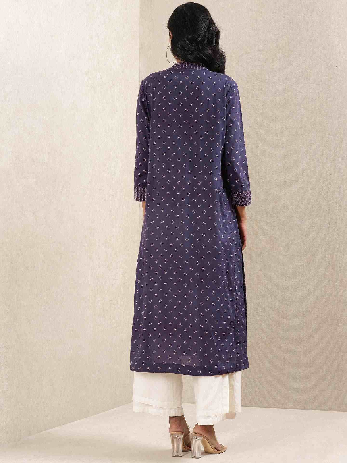 Ink Blue Quint Cotton Kurta