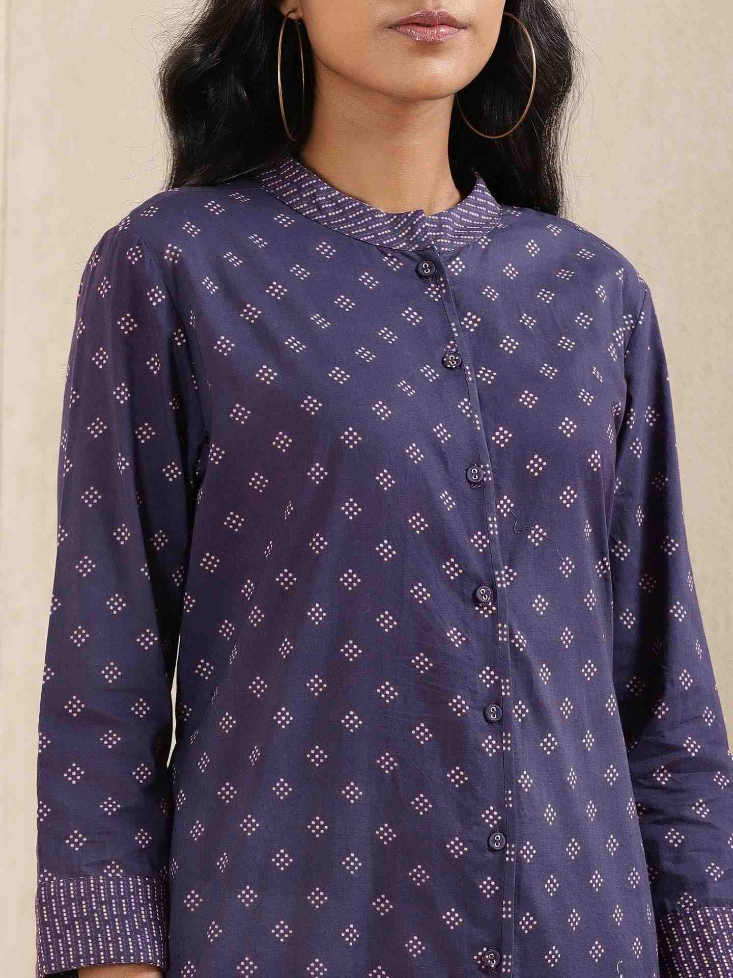 Ink Blue Quint Cotton Kurta