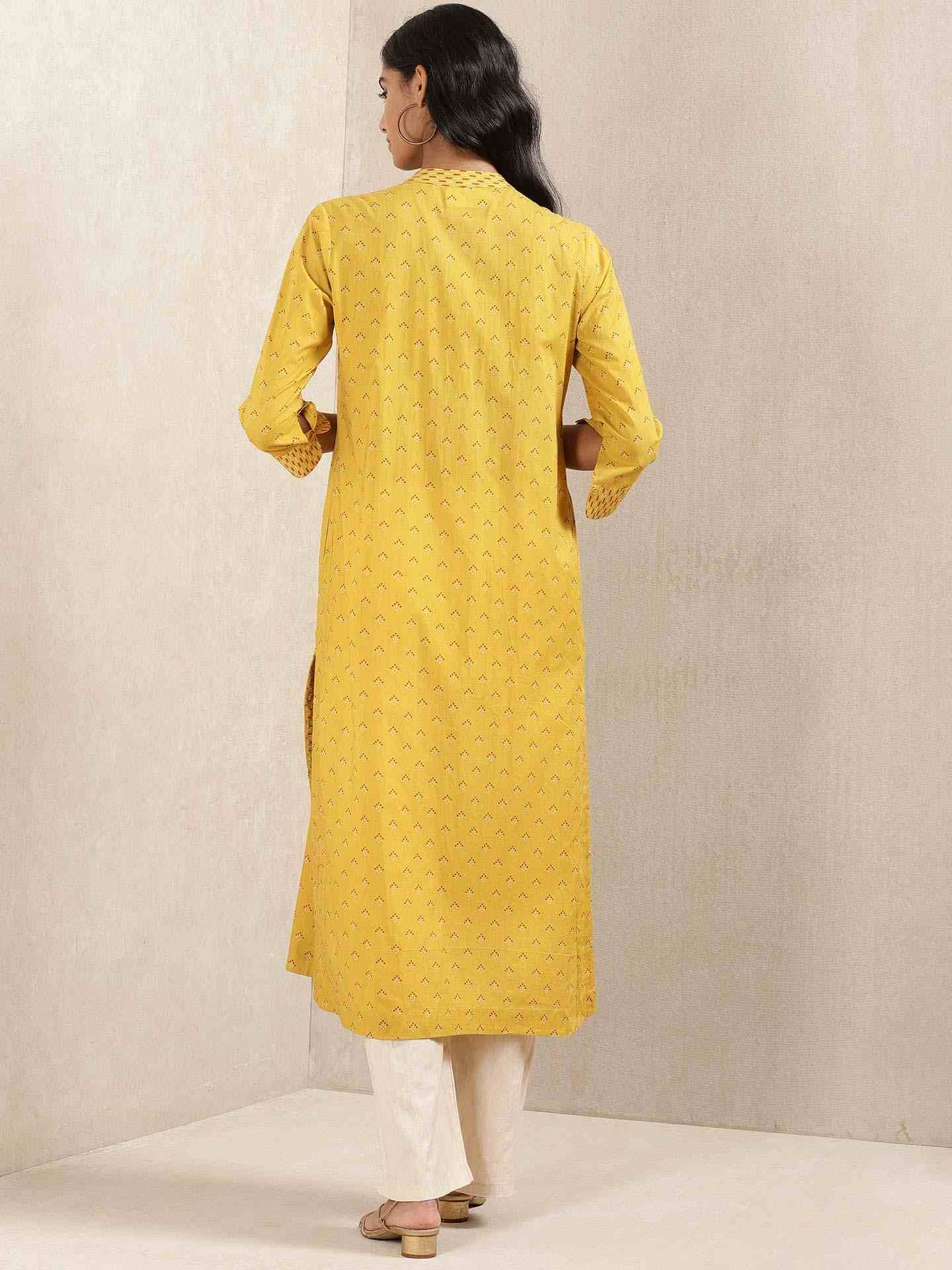 Yellow Quint Cotton Kurta