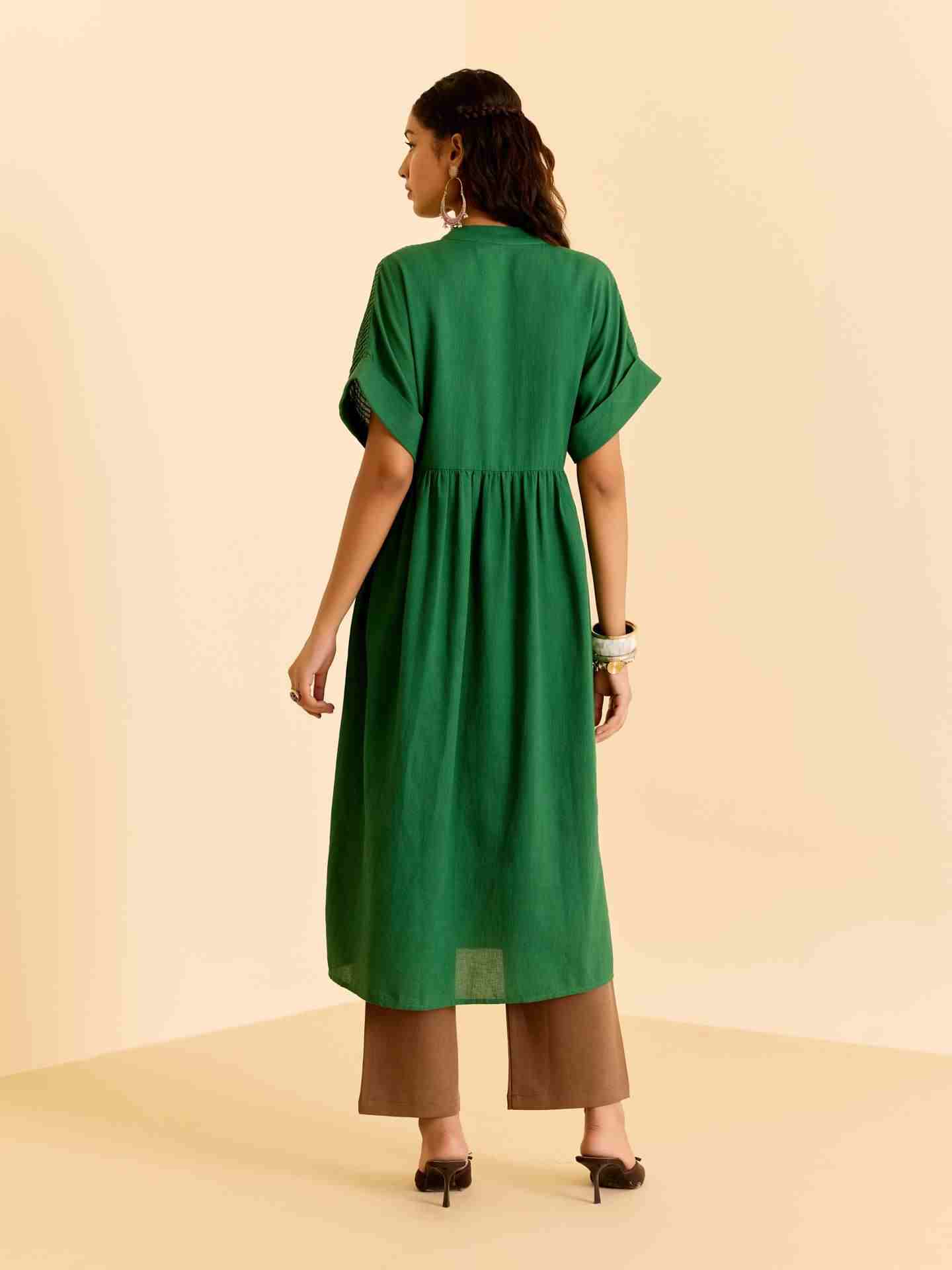 Green Vasuki Solid  Kurta
