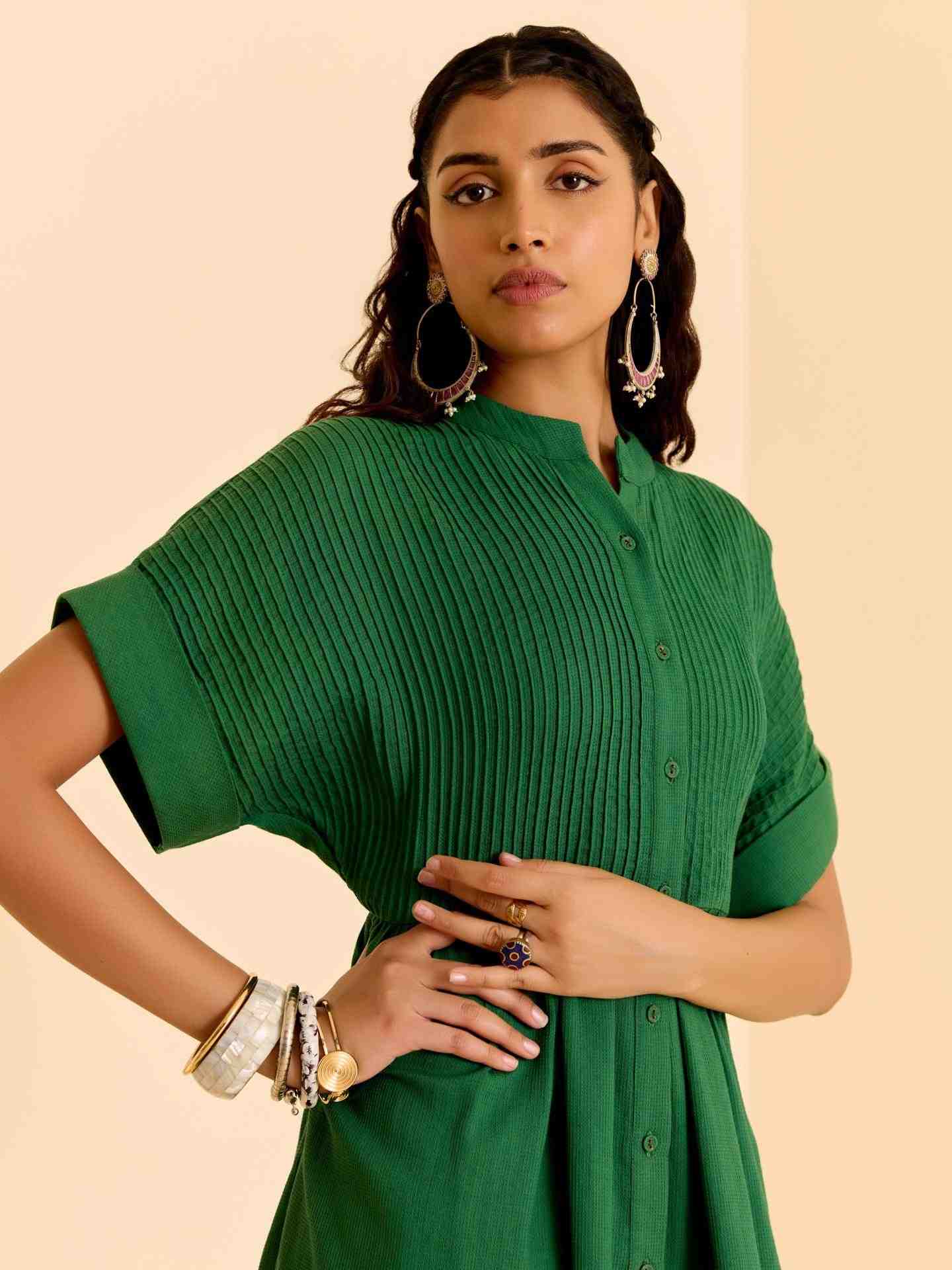 Green Vasuki Solid  Kurta