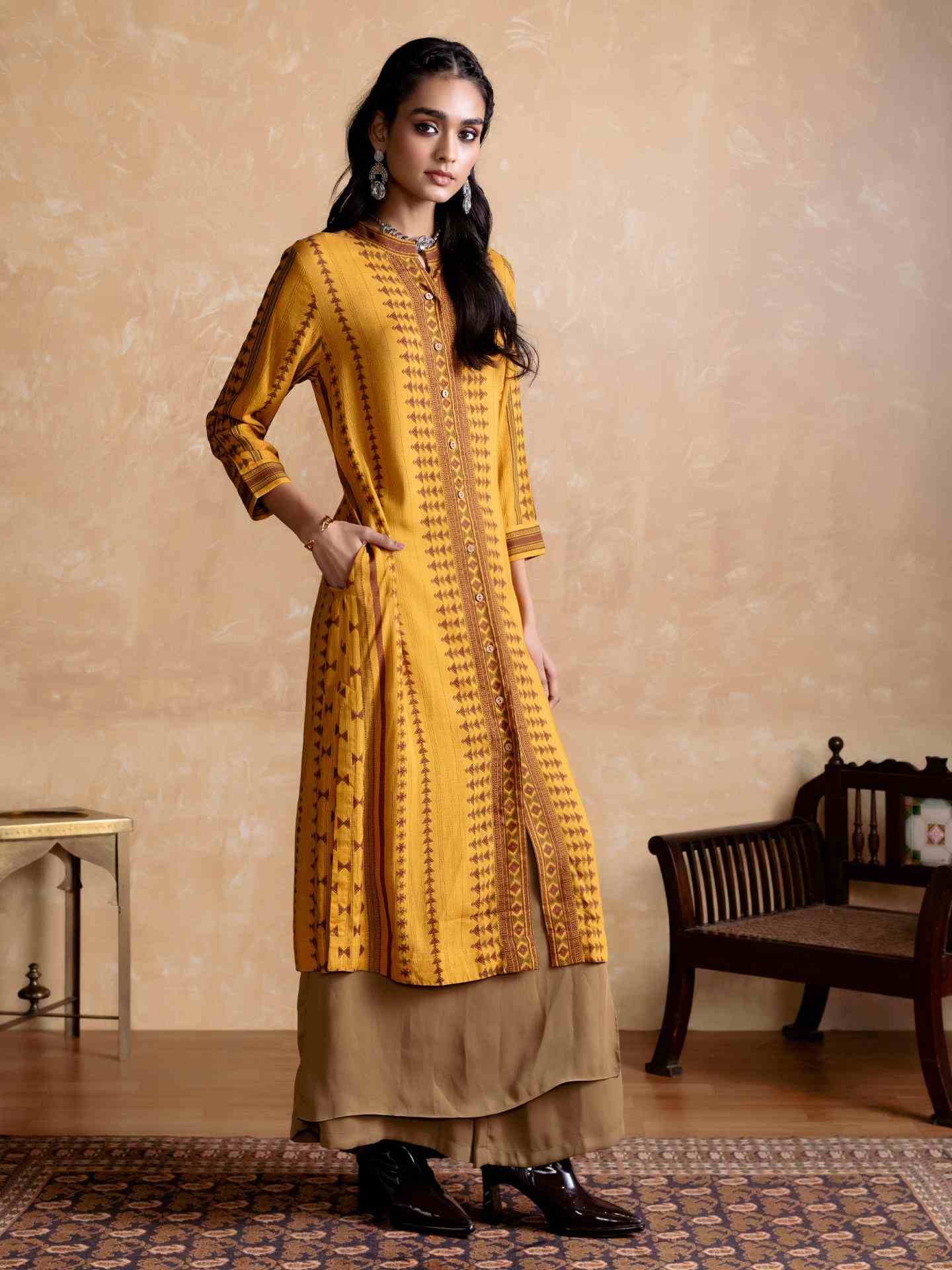 Mustard Bhuj Kurta