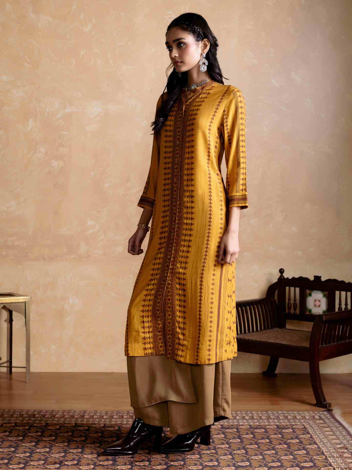 Mustard Bhuj Kurta