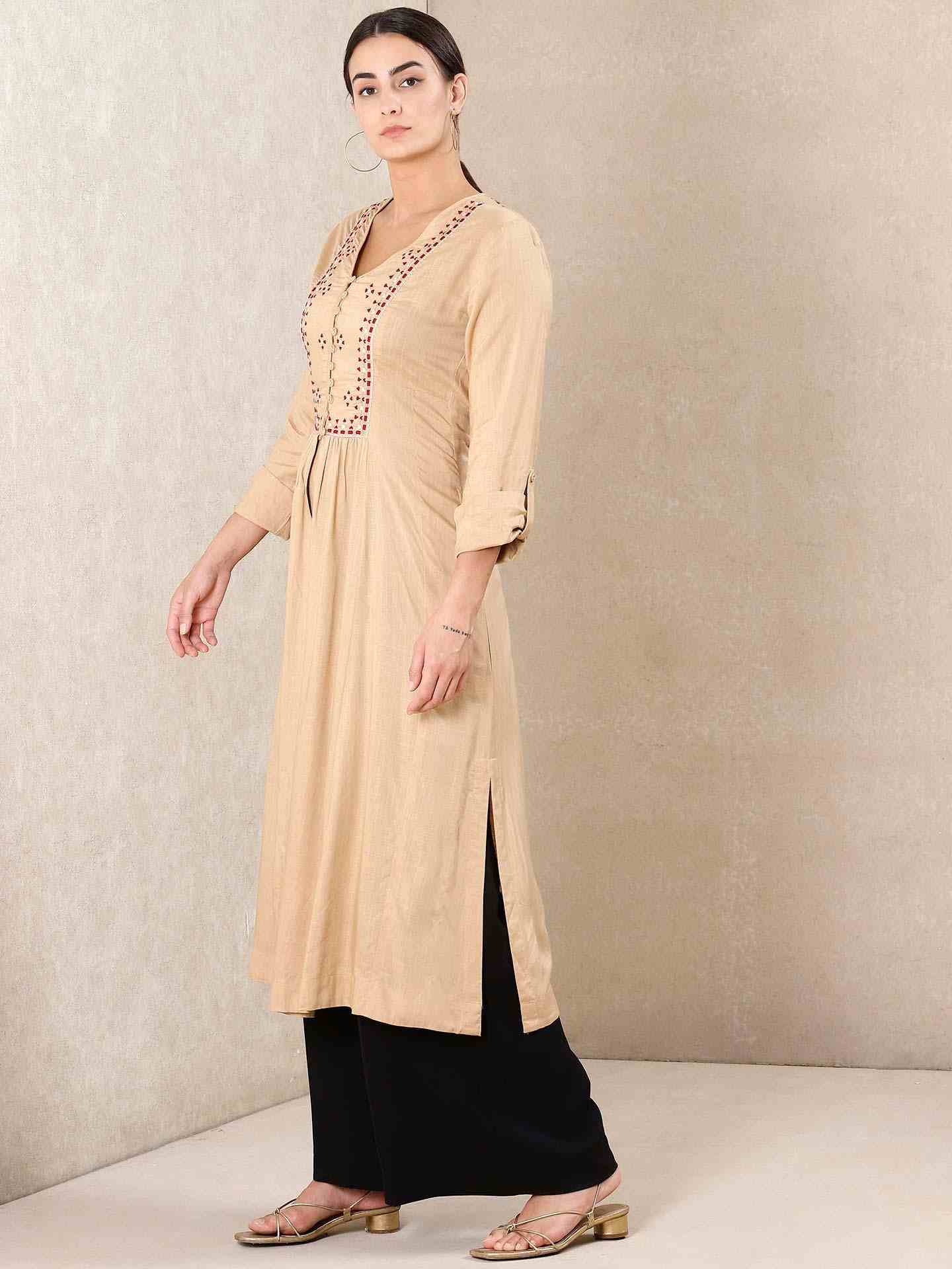 Beige Modern Minimalist Kurta