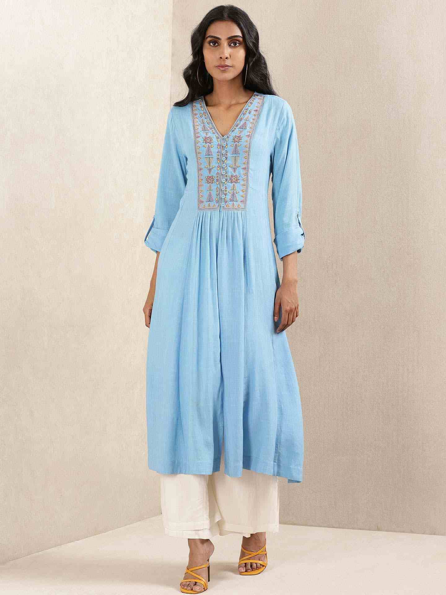 Blue Quint Embroidered Kurta