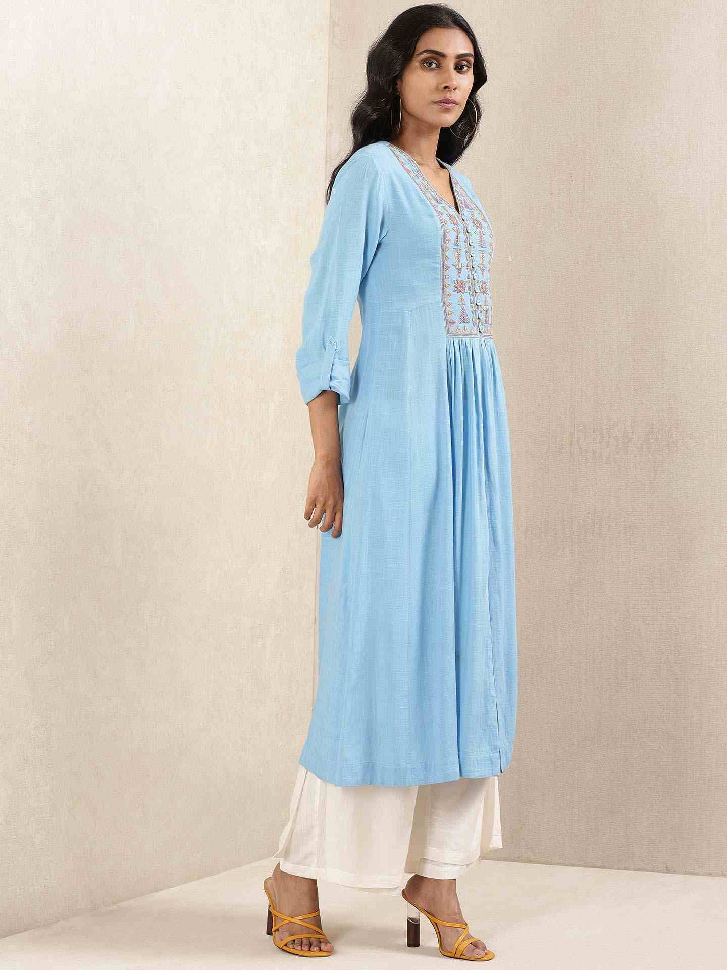 Blue Quint Embroidered Kurta