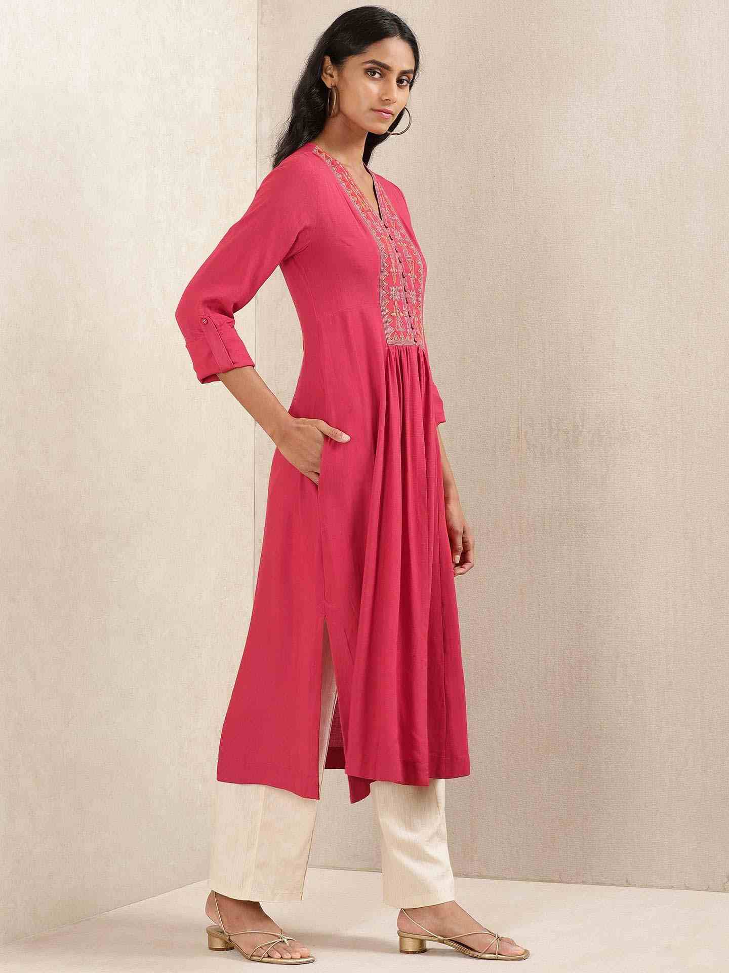 Red Quint Kurta