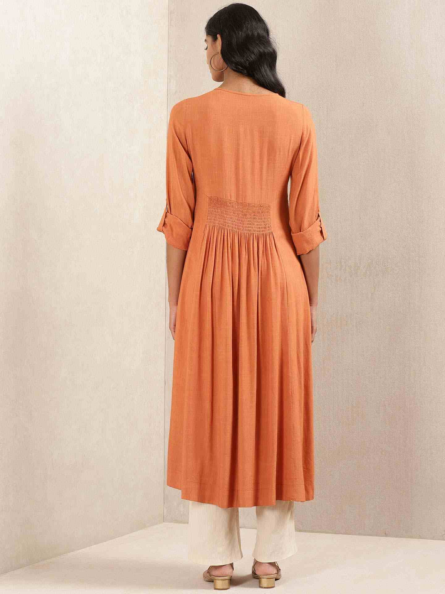 Rust Meriyum Solid Kurta