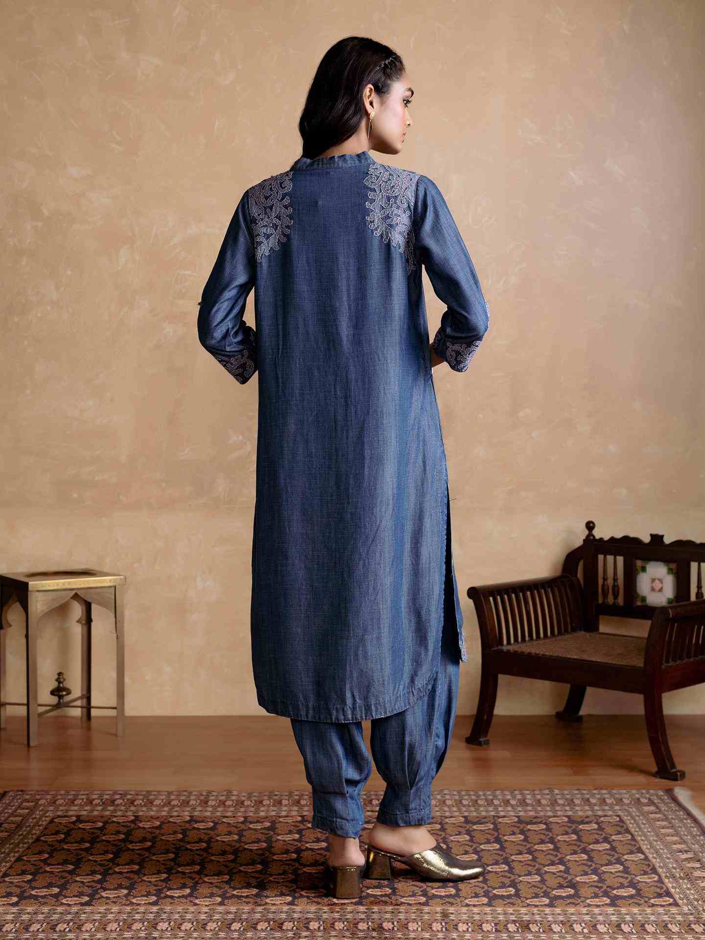 Blue Tencel Denim Kurta