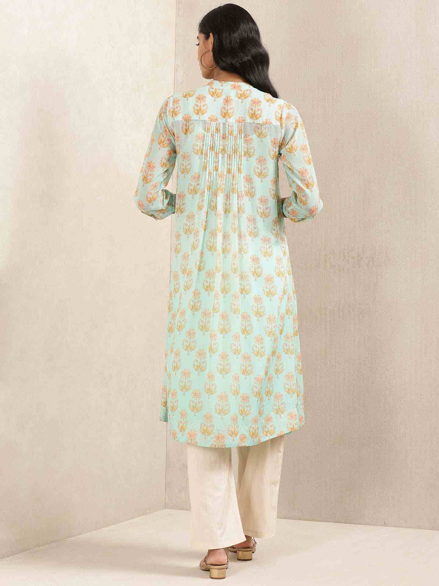 Turquoise Komal Butti Layout Kurta