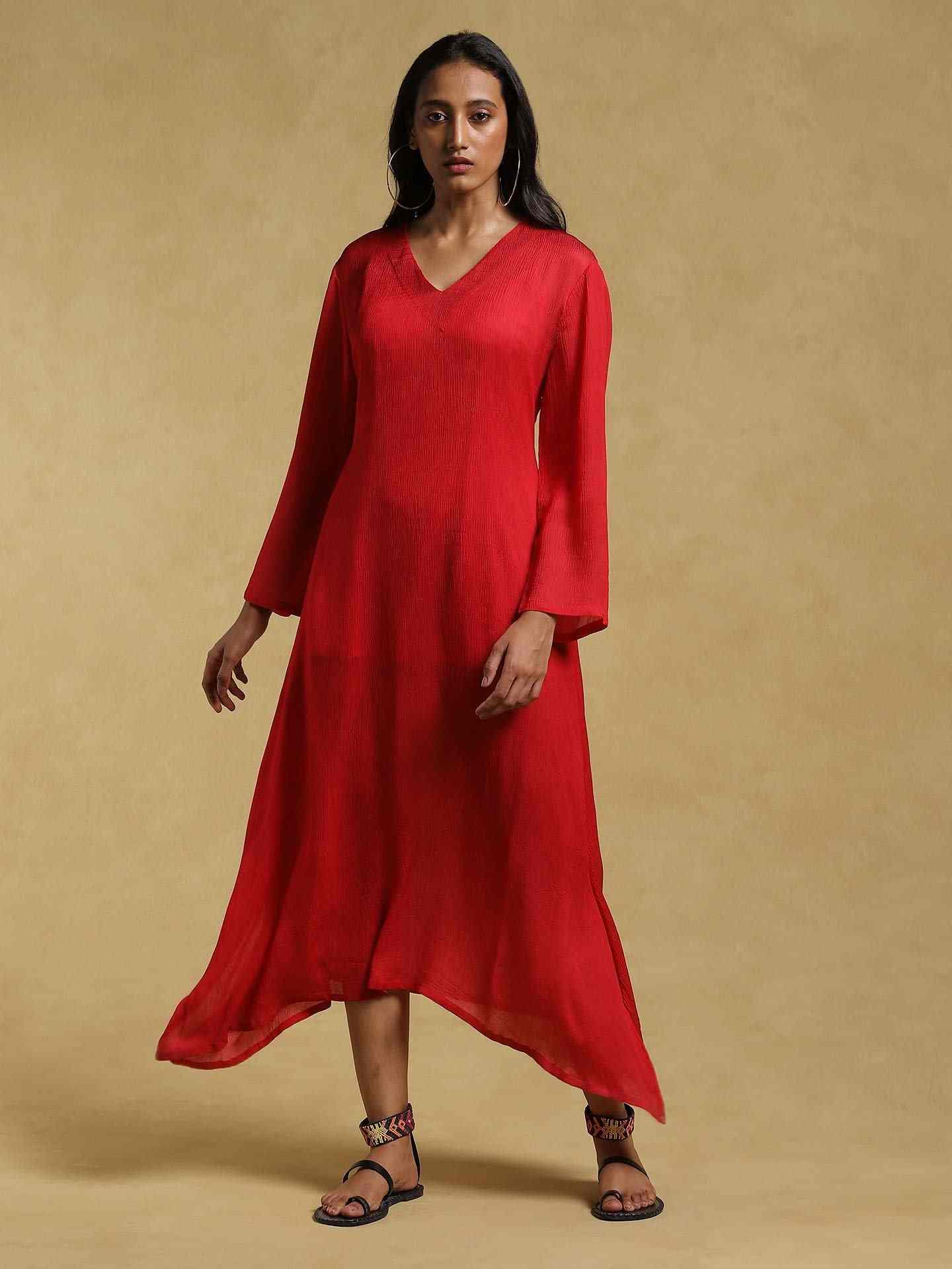 Red Ethereal Kurta