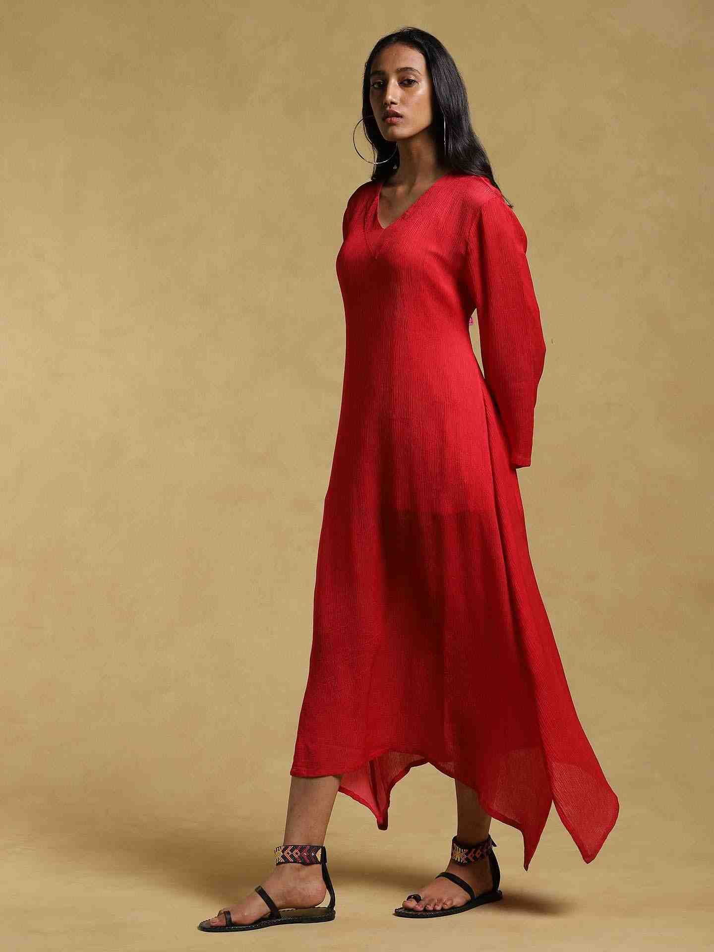 Red Ethereal Kurta
