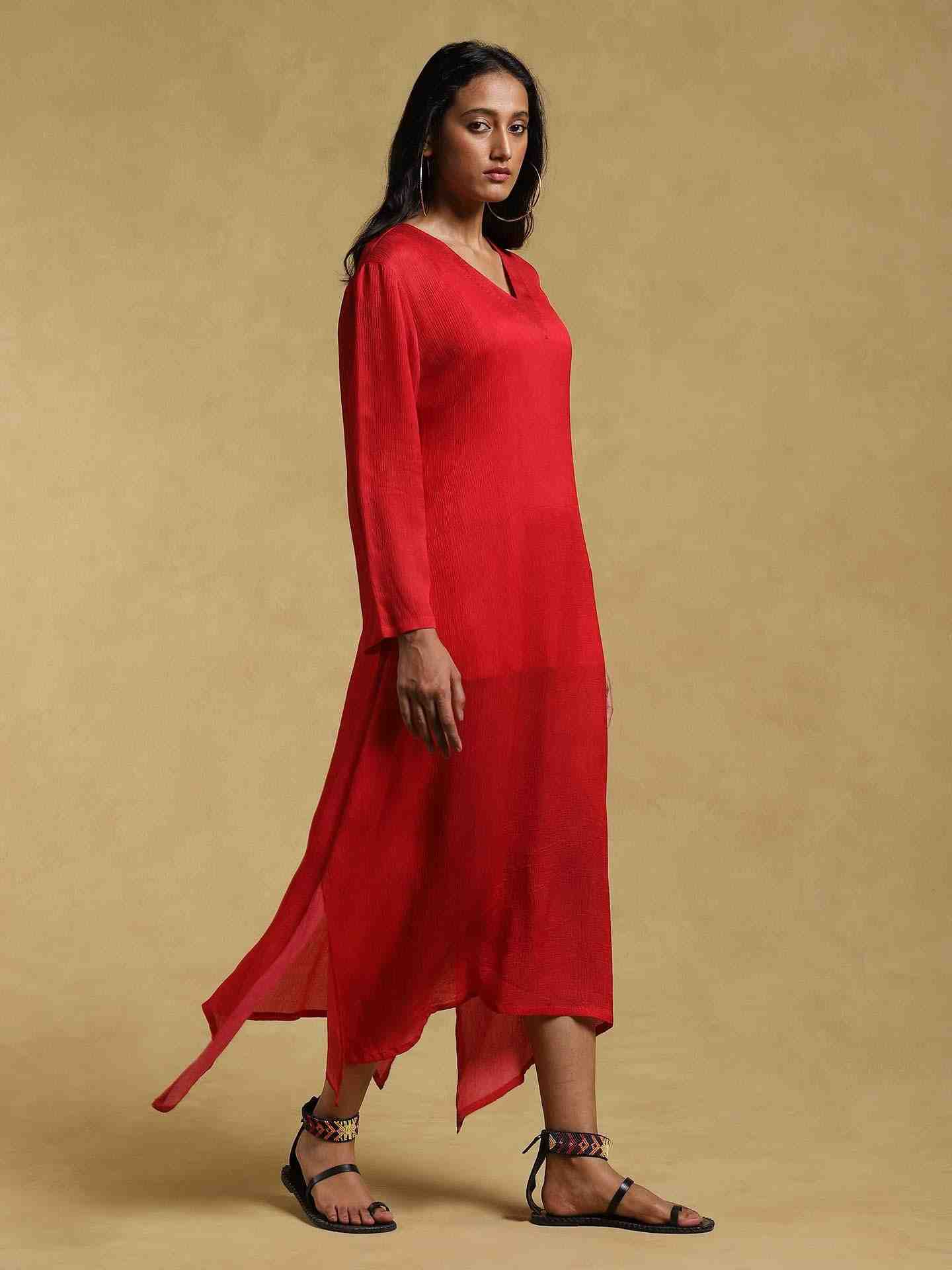 Red Ethereal Kurta