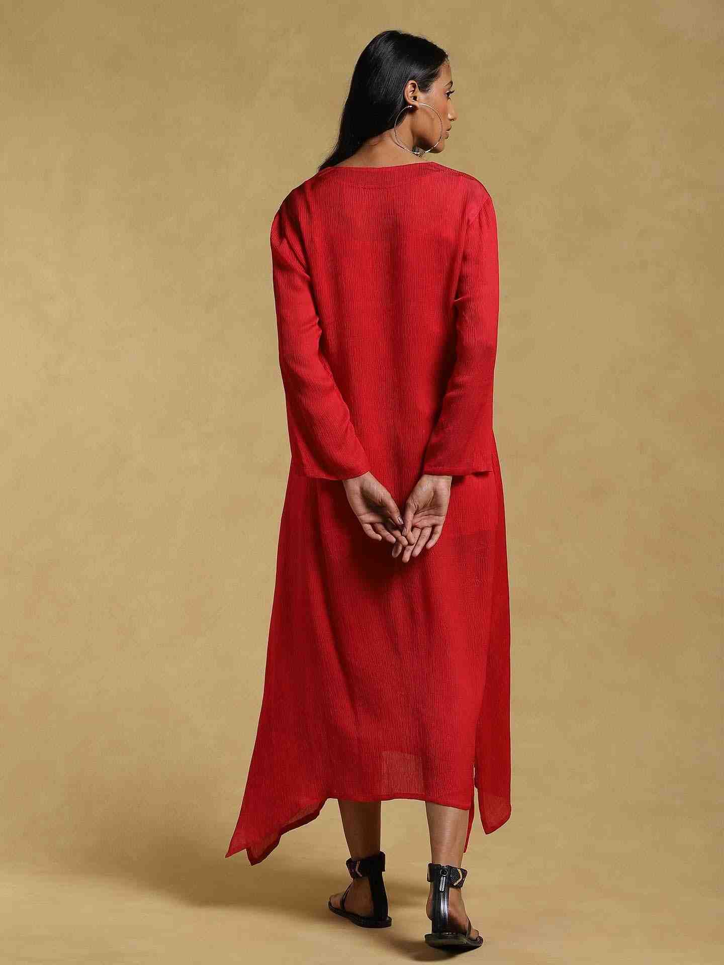 Red Ethereal Kurta