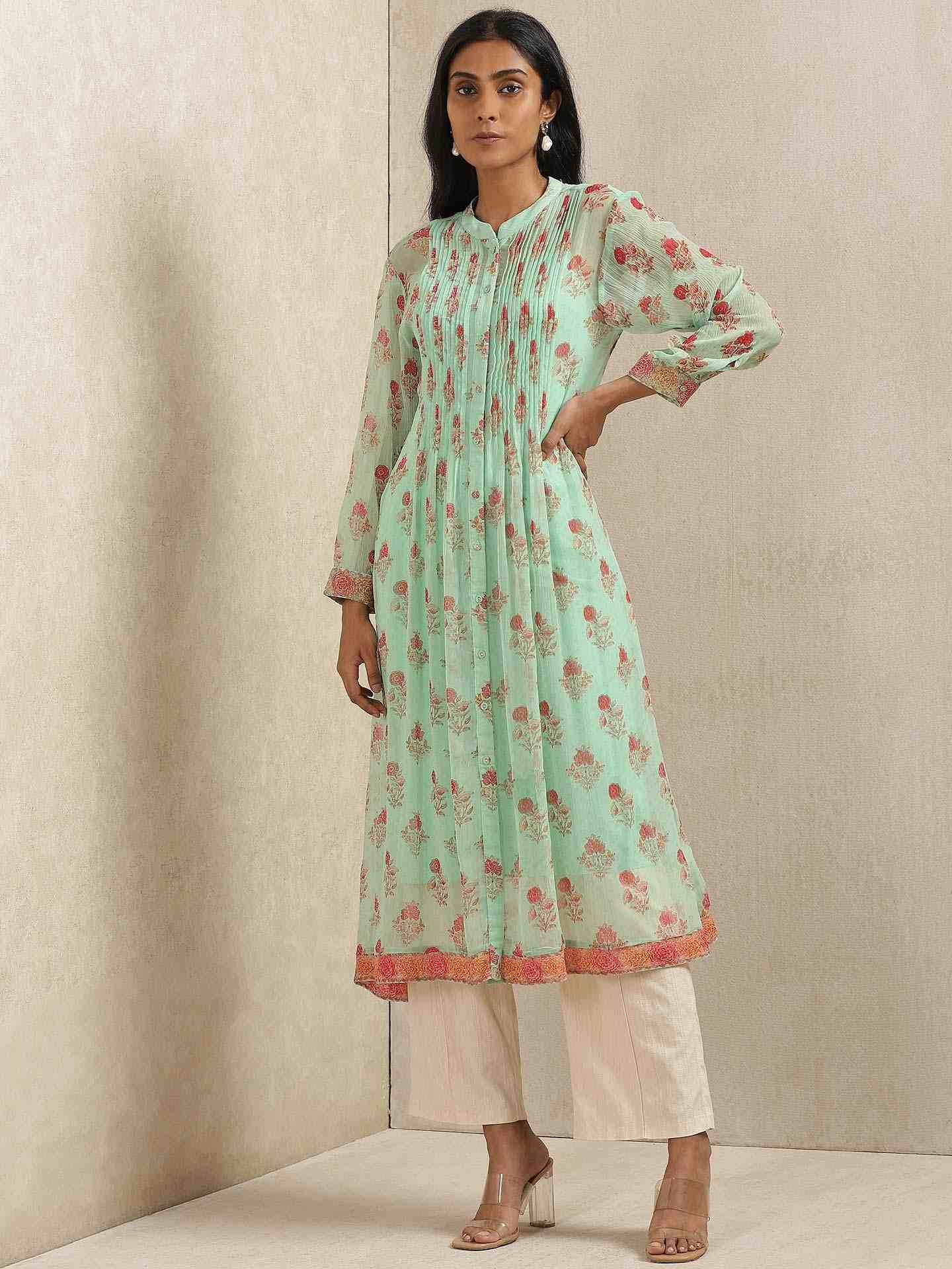 Mint Keya Allover Kurta