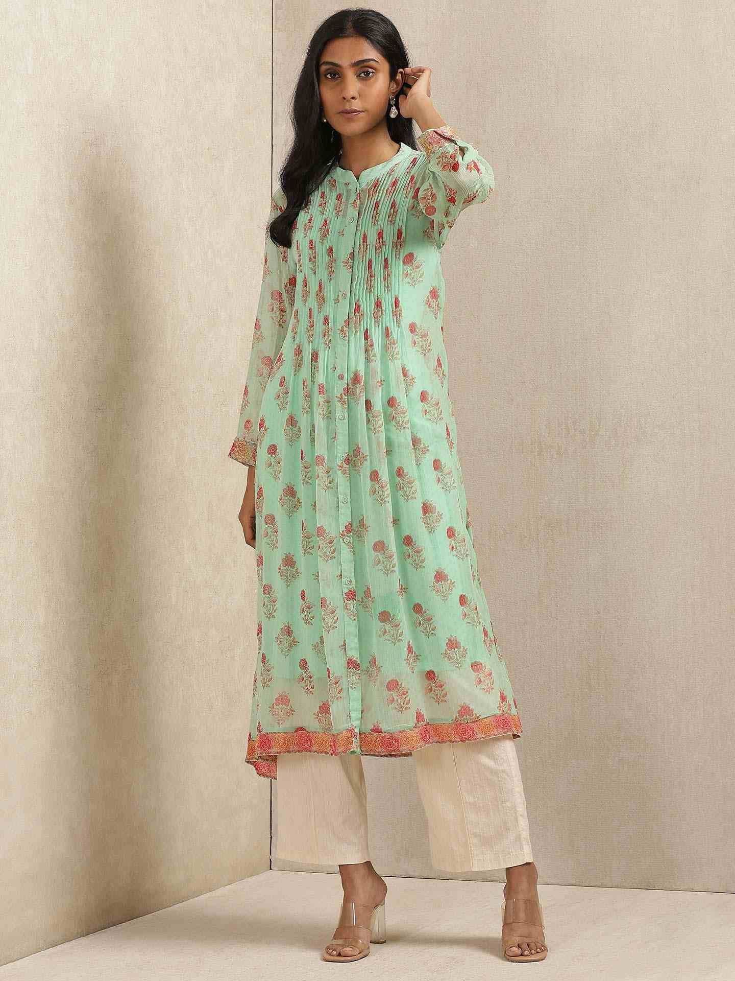 Mint Keya Allover Kurta