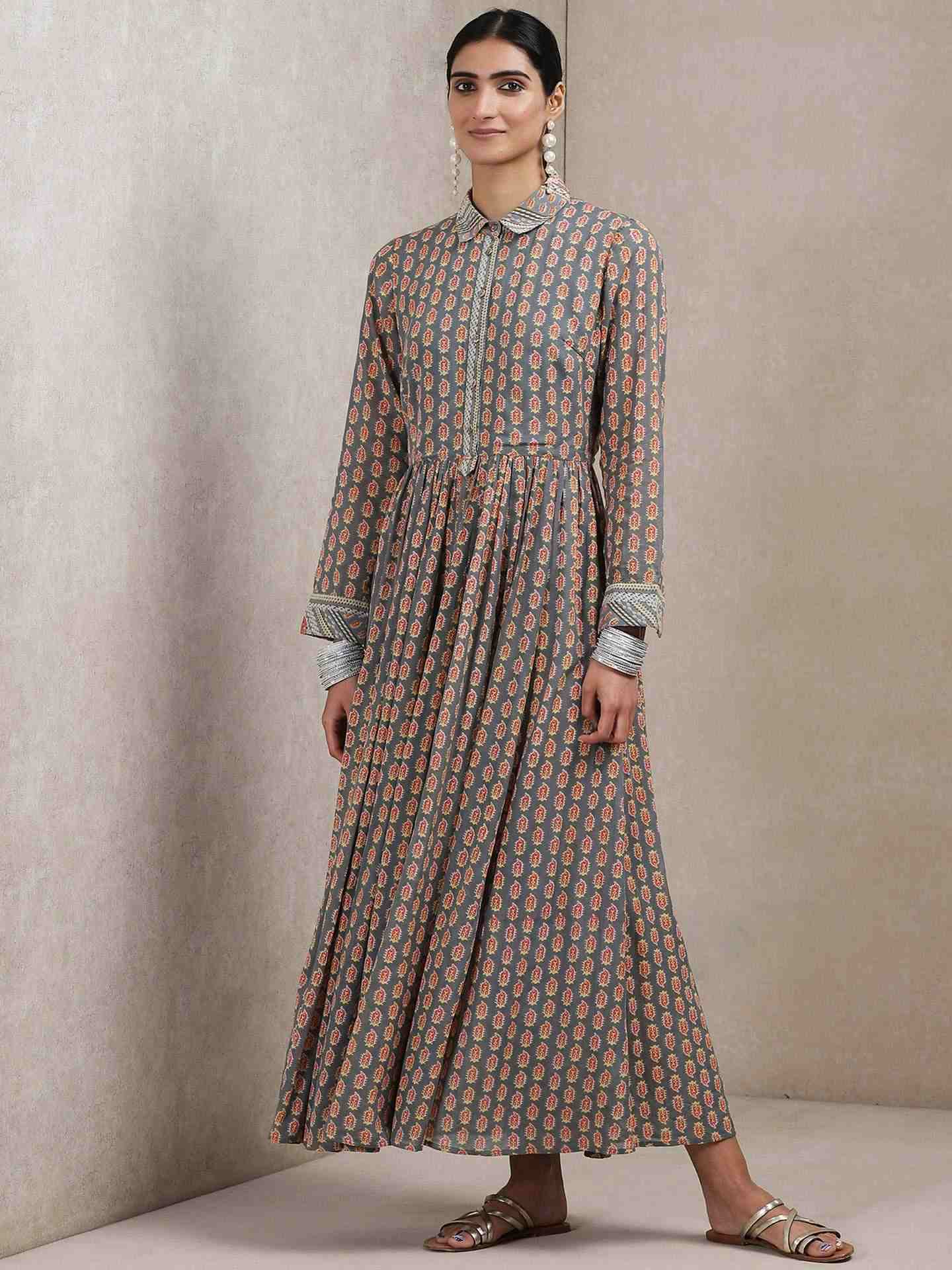 Grey Ersheen Allover Kurta