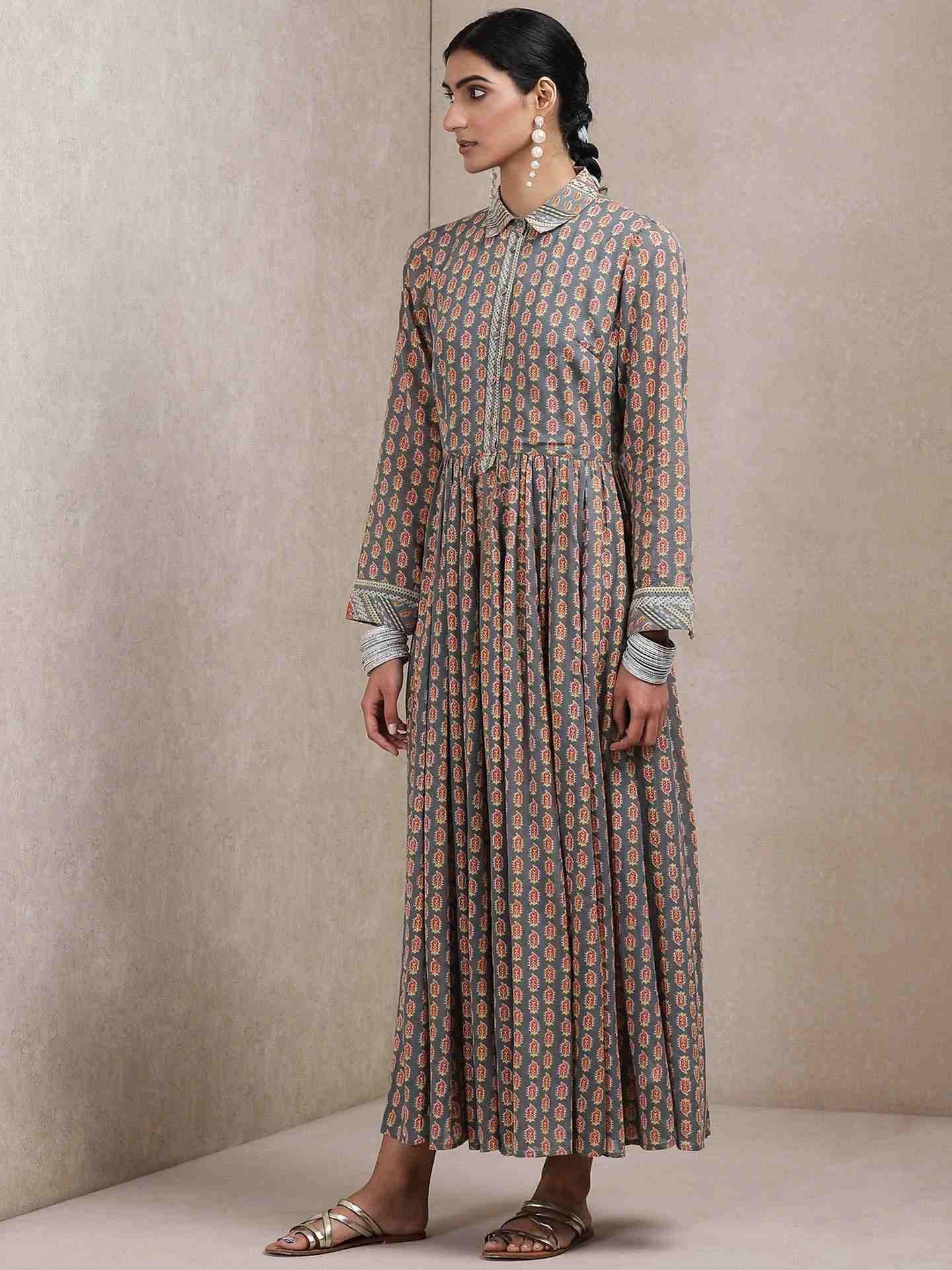 Grey Ersheen Allover Kurta