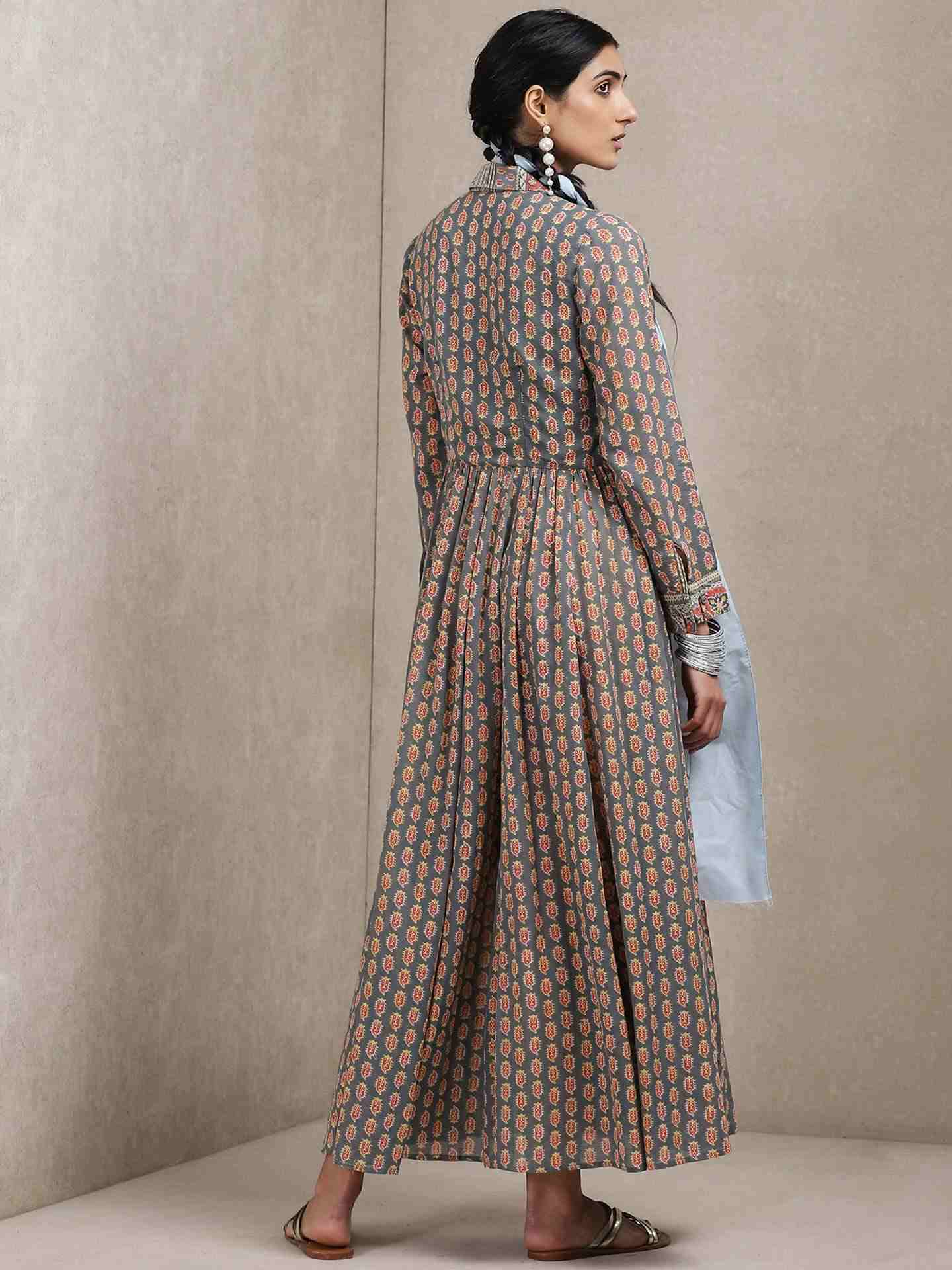 Grey Ersheen Allover Kurta