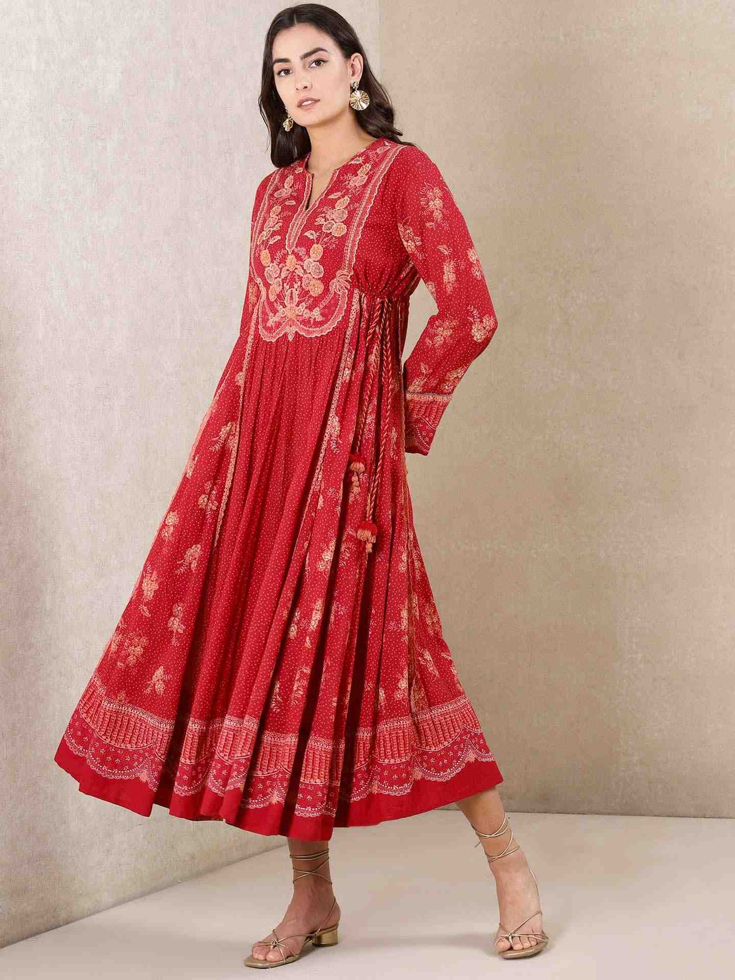Red Asha Kurta