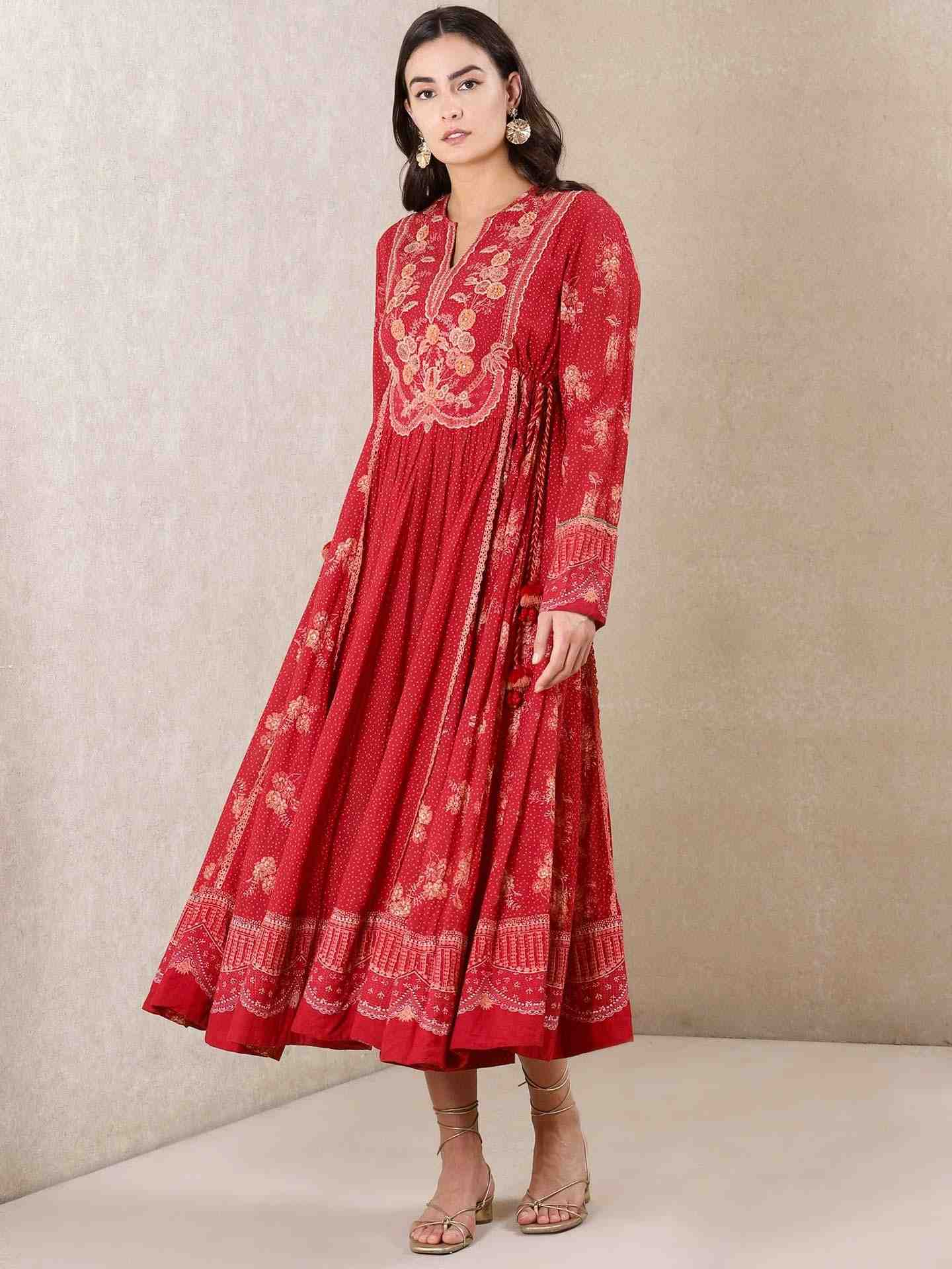 Red Asha Kurta