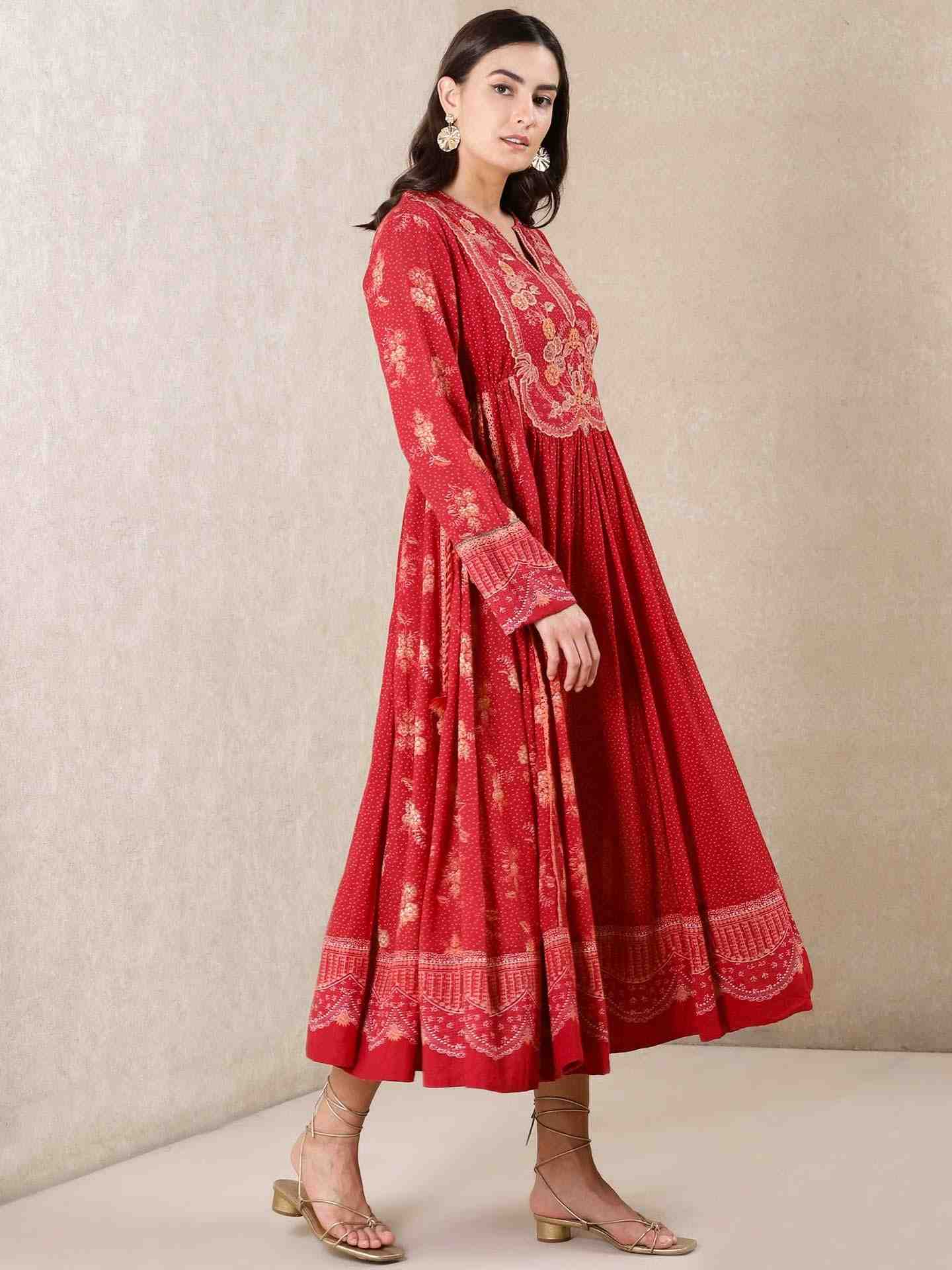 Red Asha Kurta