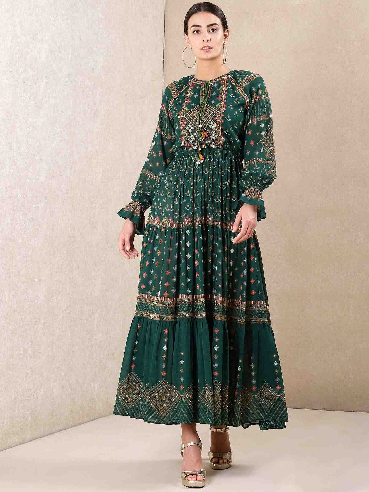 Green Bandish Kurta