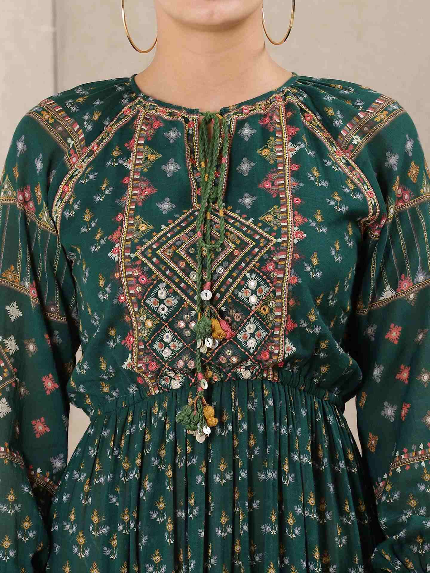 Green Bandish Kurta