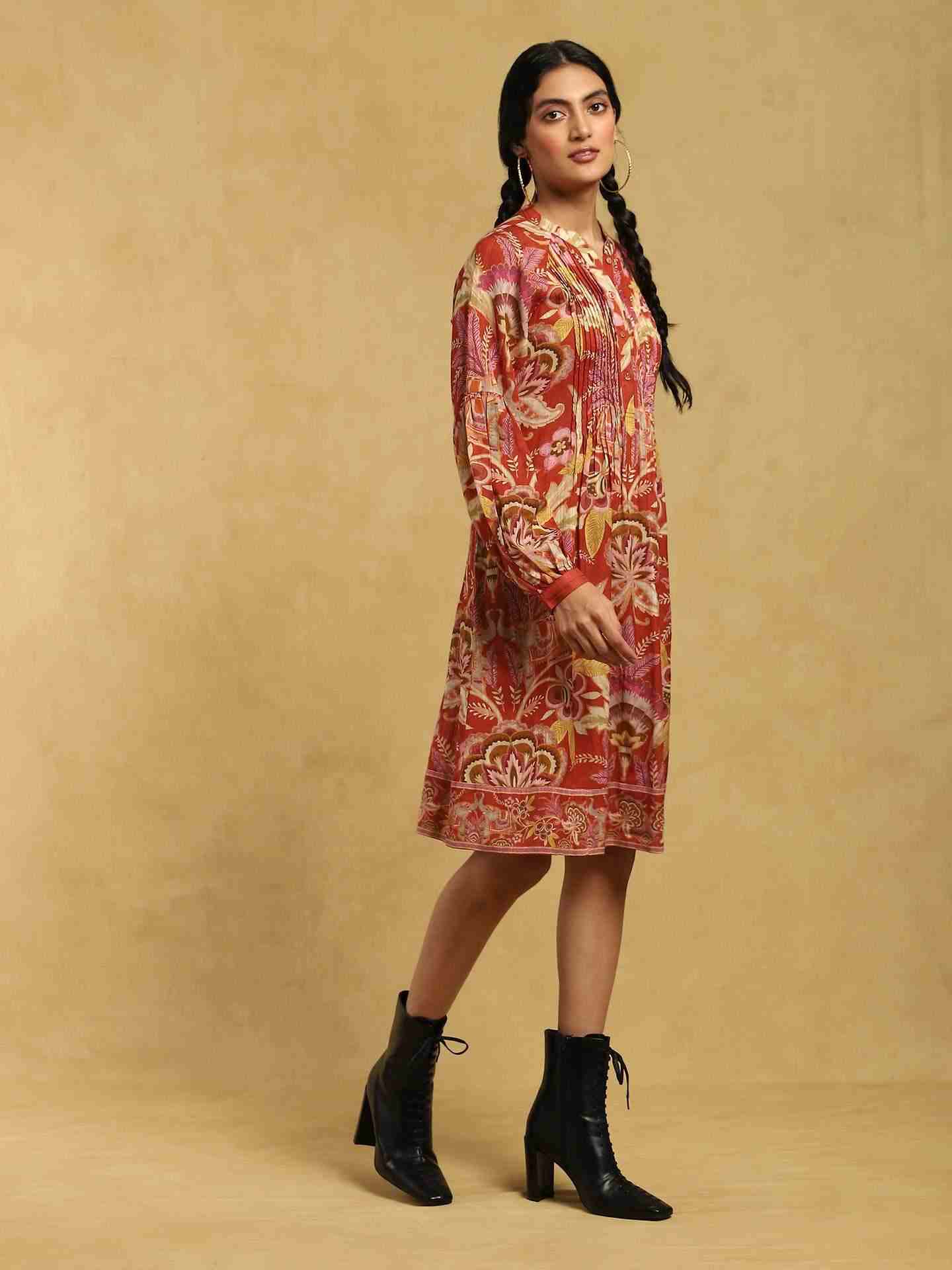 Rust Fantastica Crepe Kurta