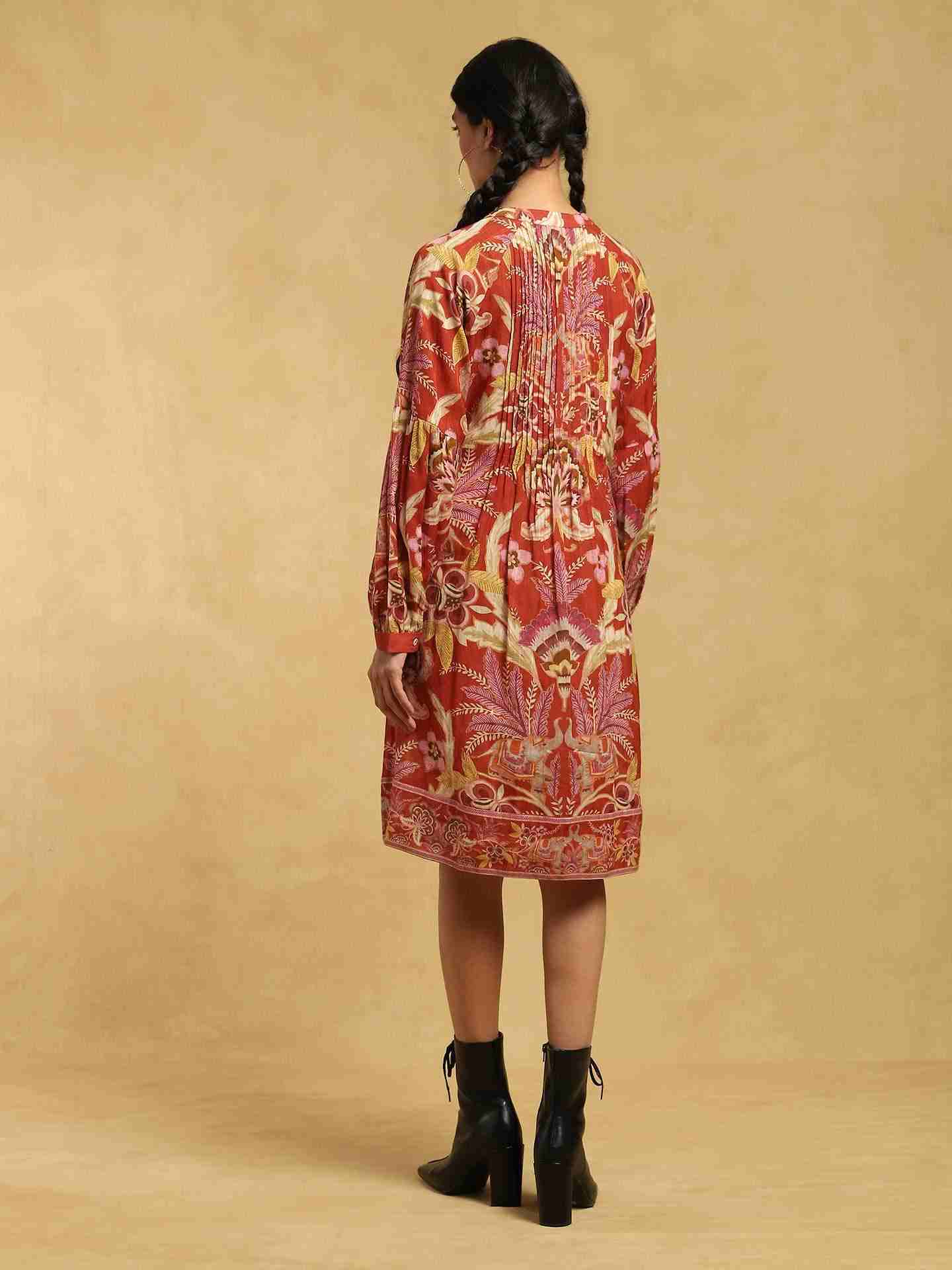 Rust Fantastica Crepe Kurta