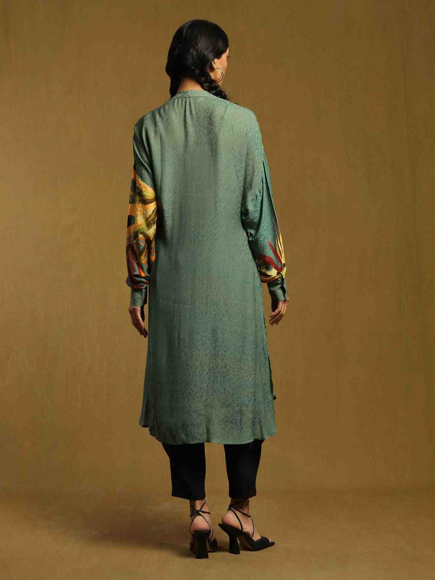 Green Tropical Kurta