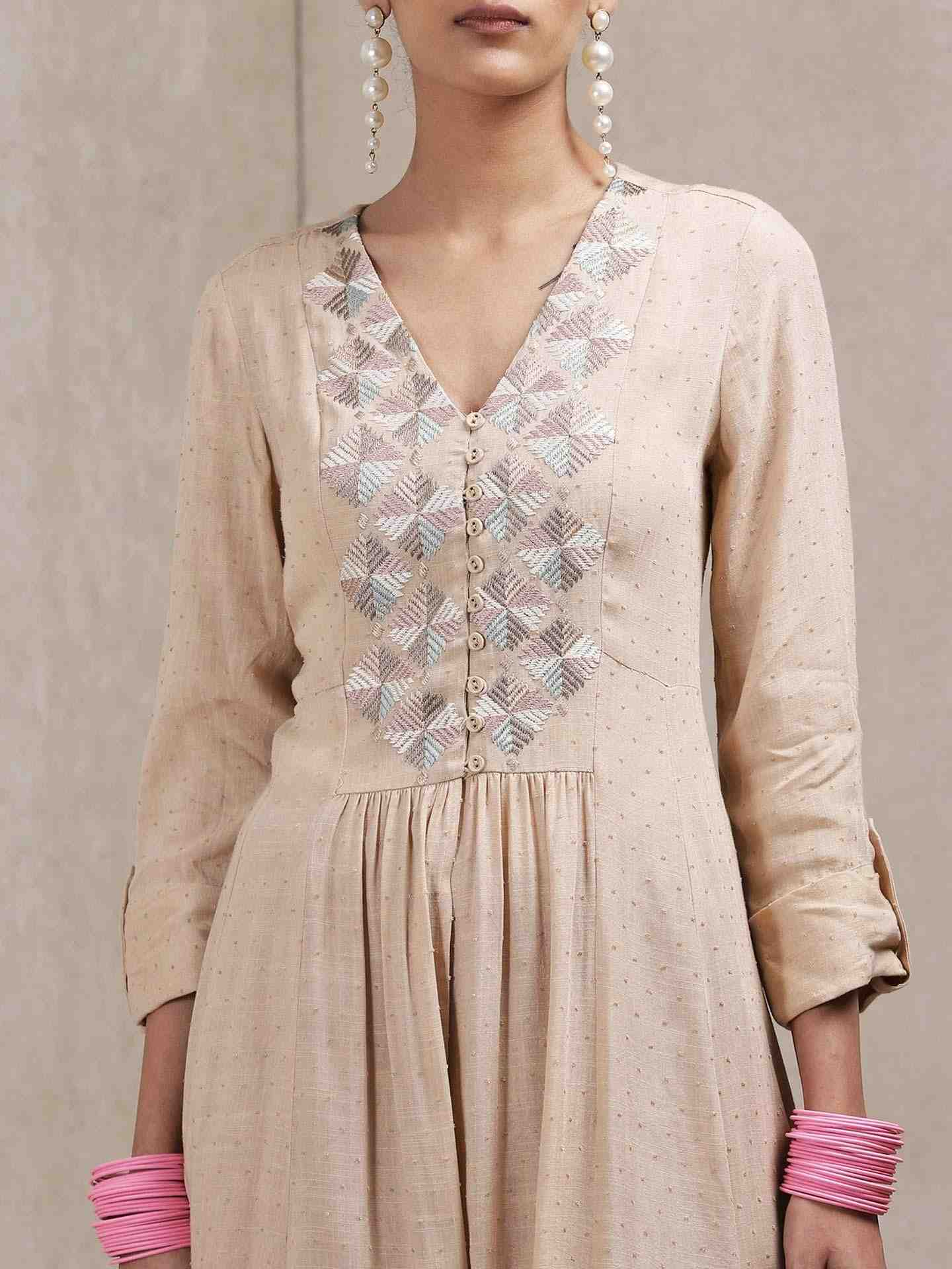 Beige Classic Kurta