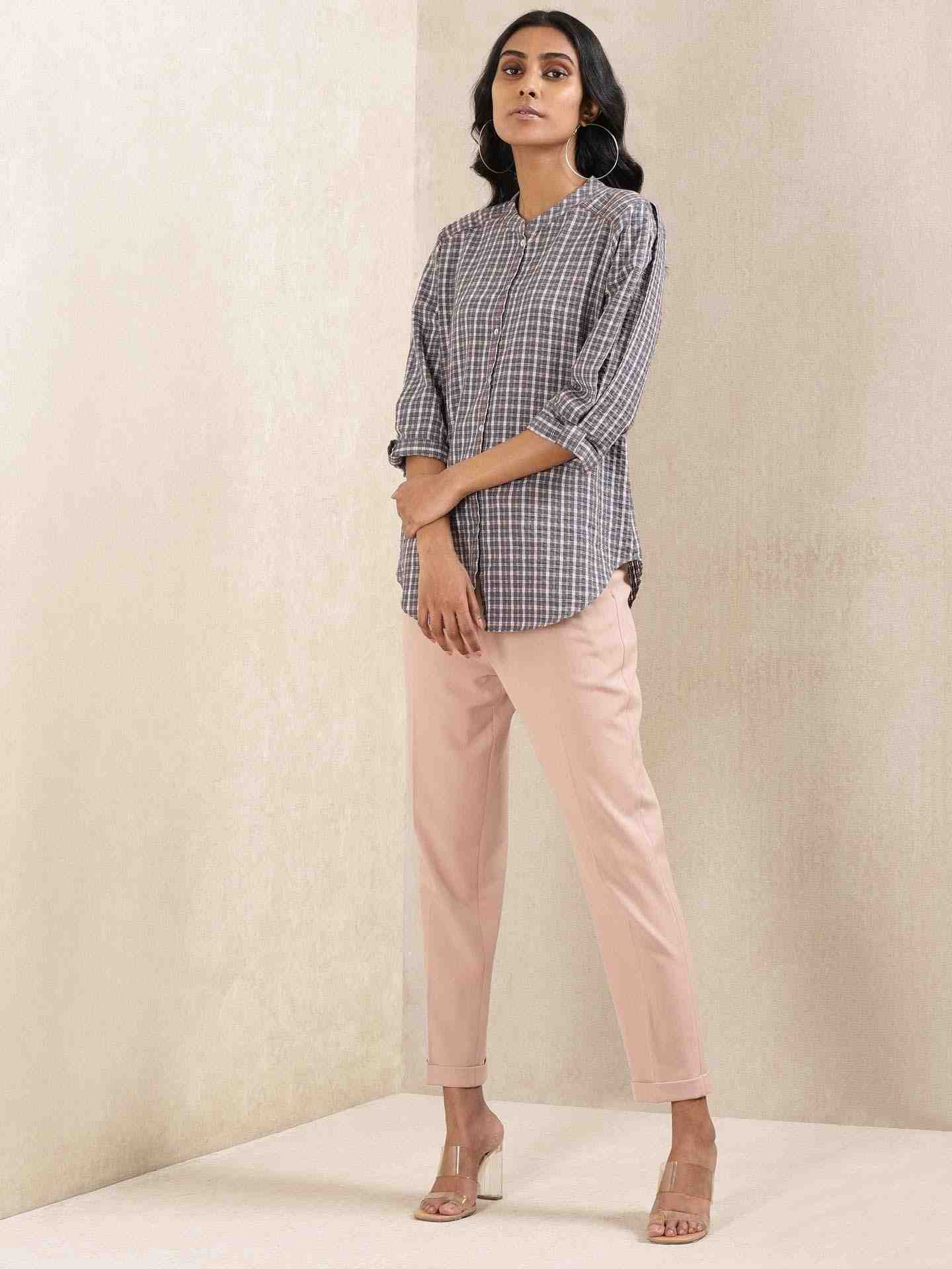 Blue Quint Yarn-Dyed Cotton Kurti