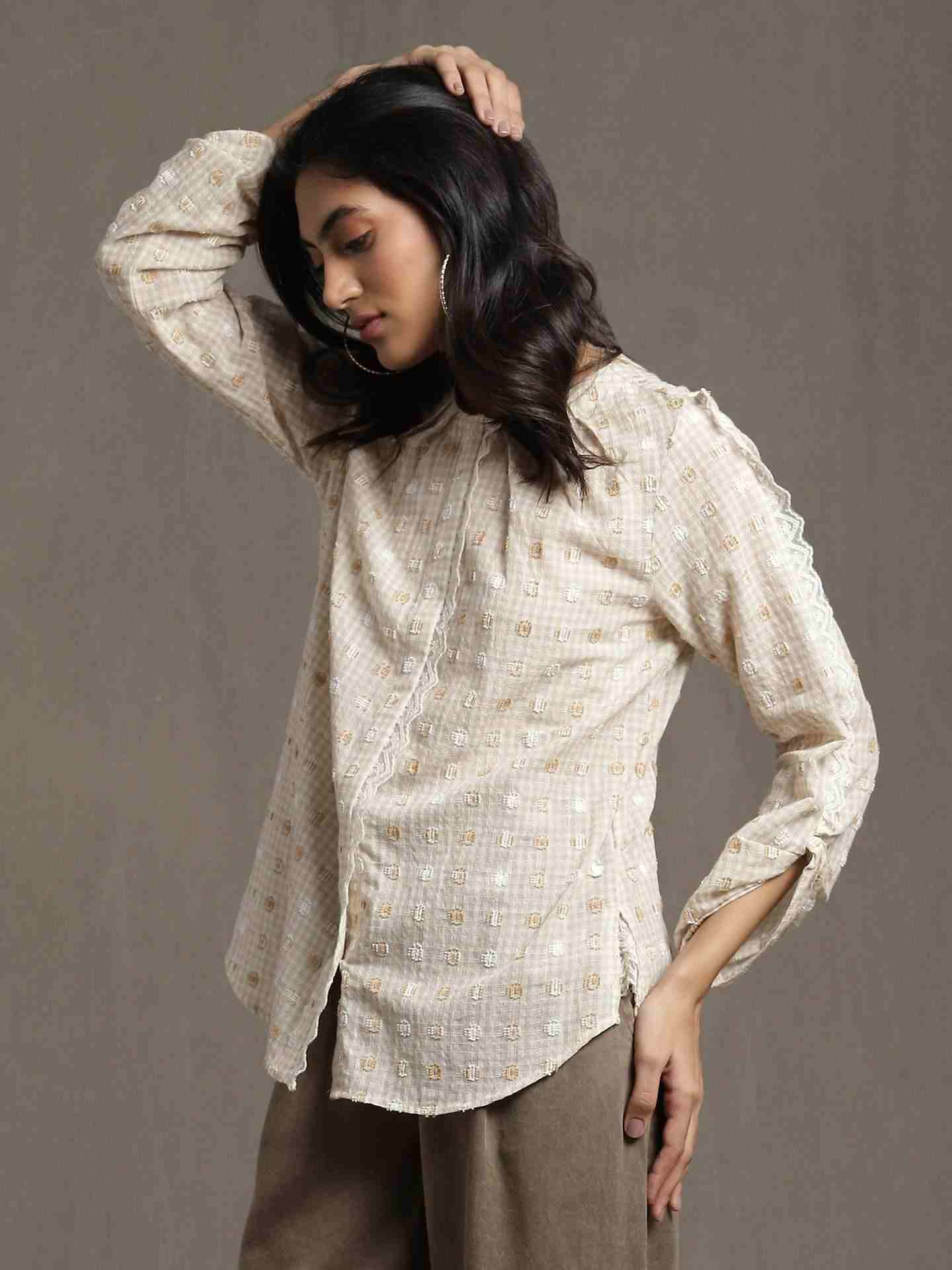 Beige Whimsical Heritage Kurti