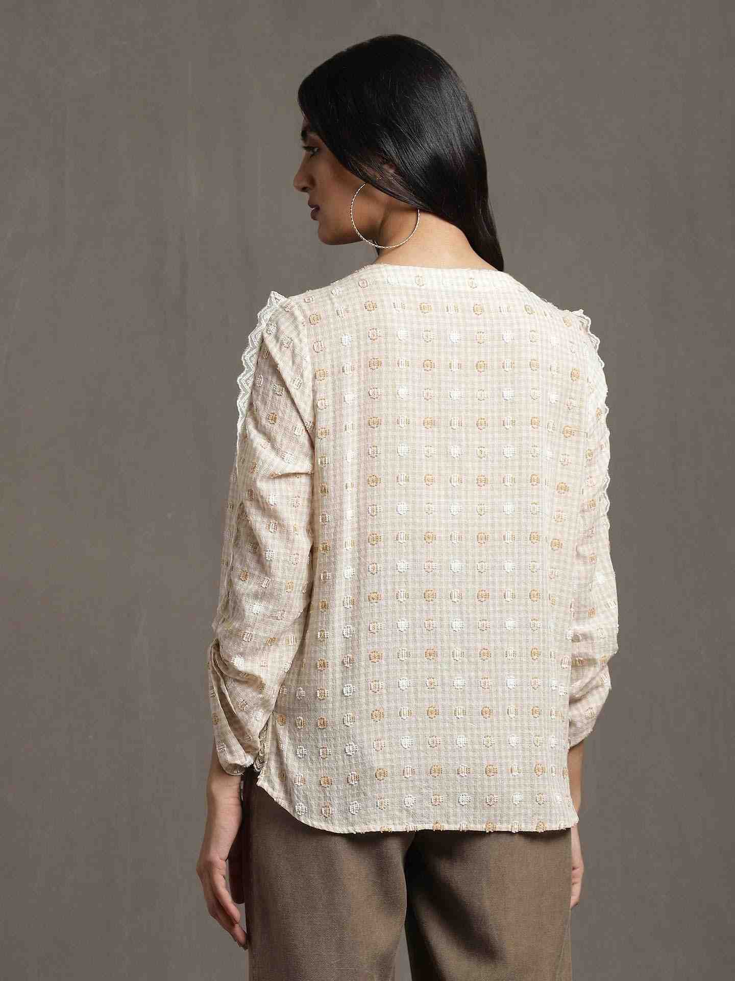 Beige Whimsical Heritage Kurti