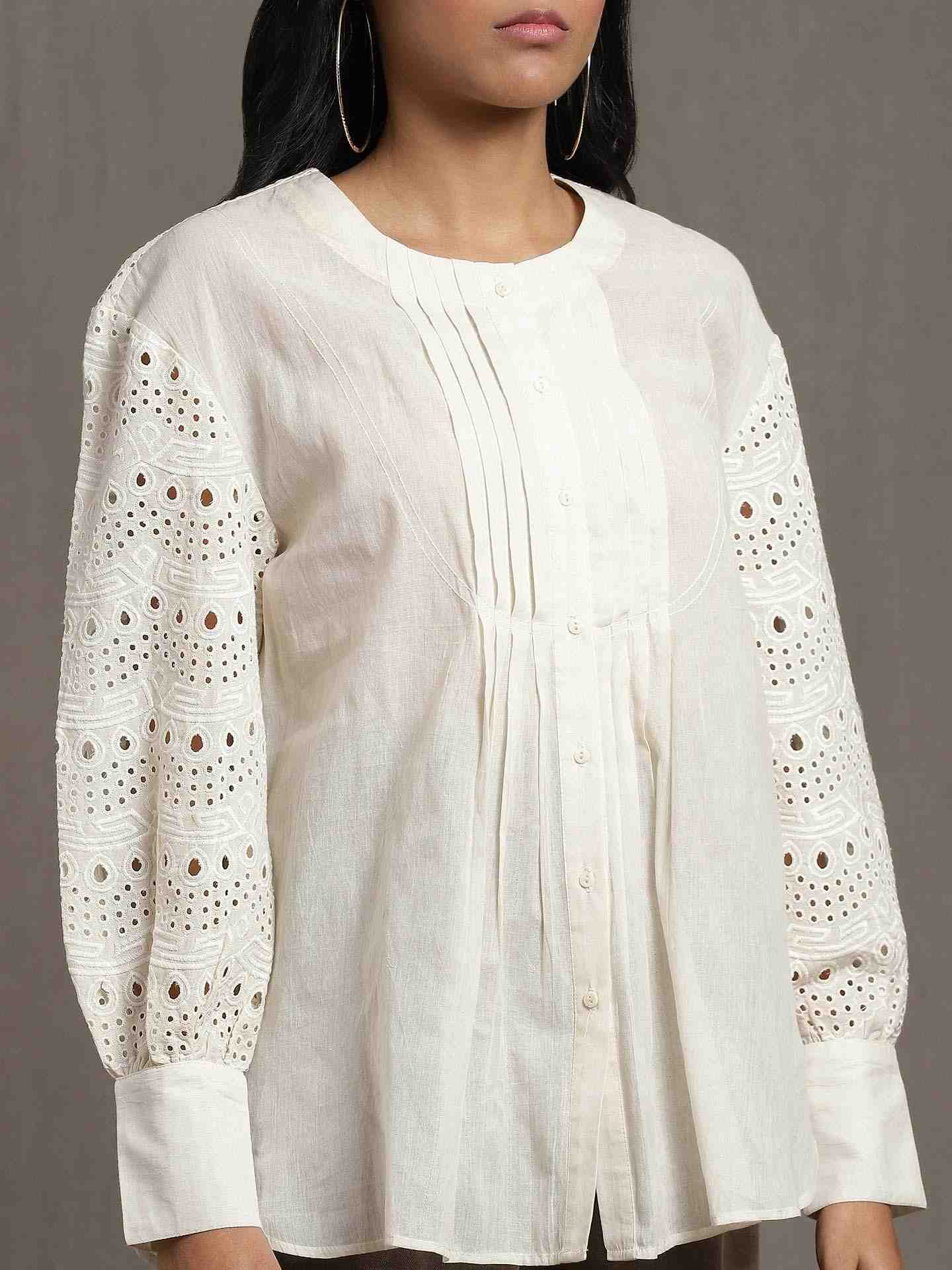 Ivory Whimsical Heritage Cotton Kurti