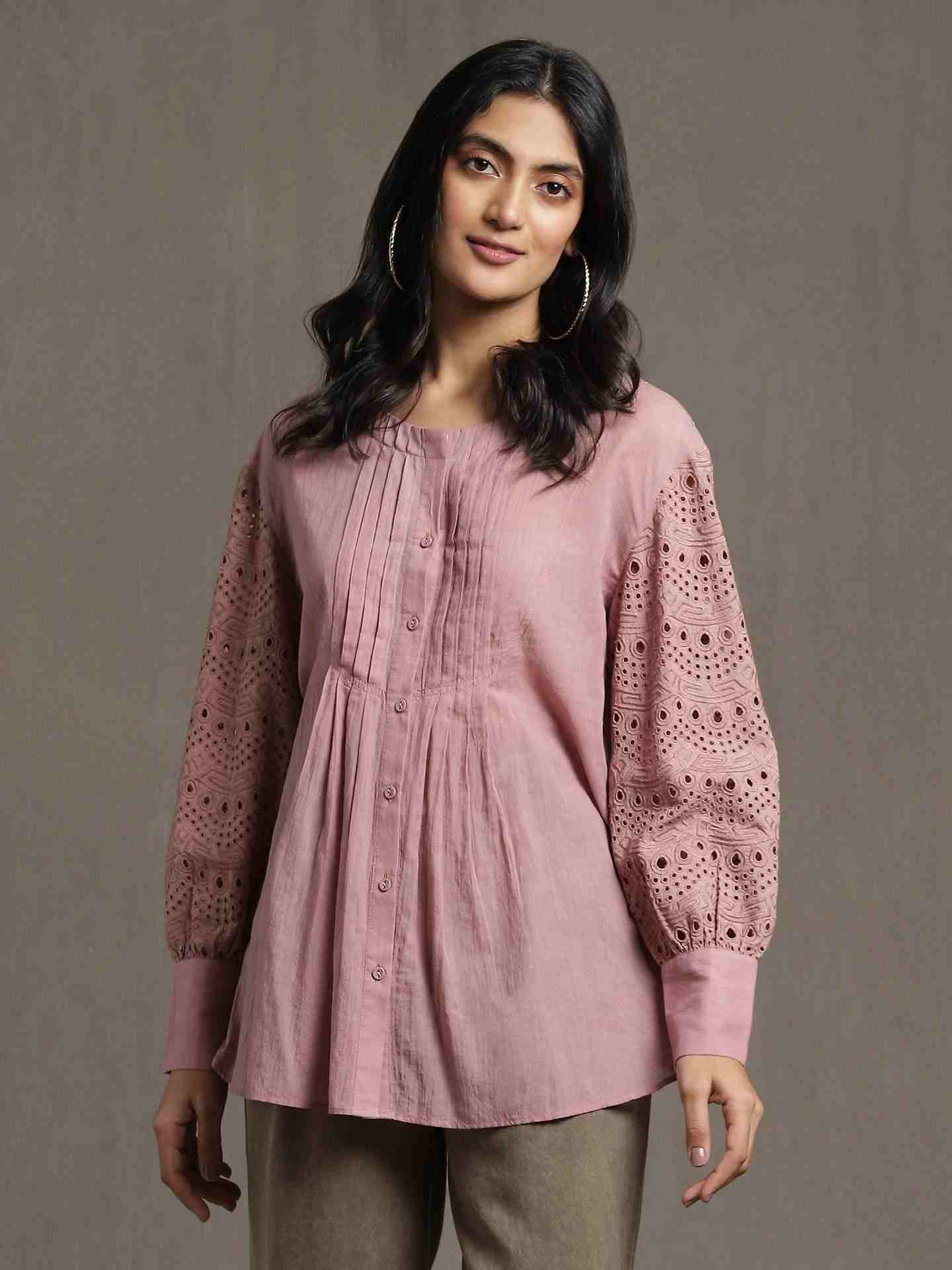 Pink Whimsical Heritage Cotton Kurti