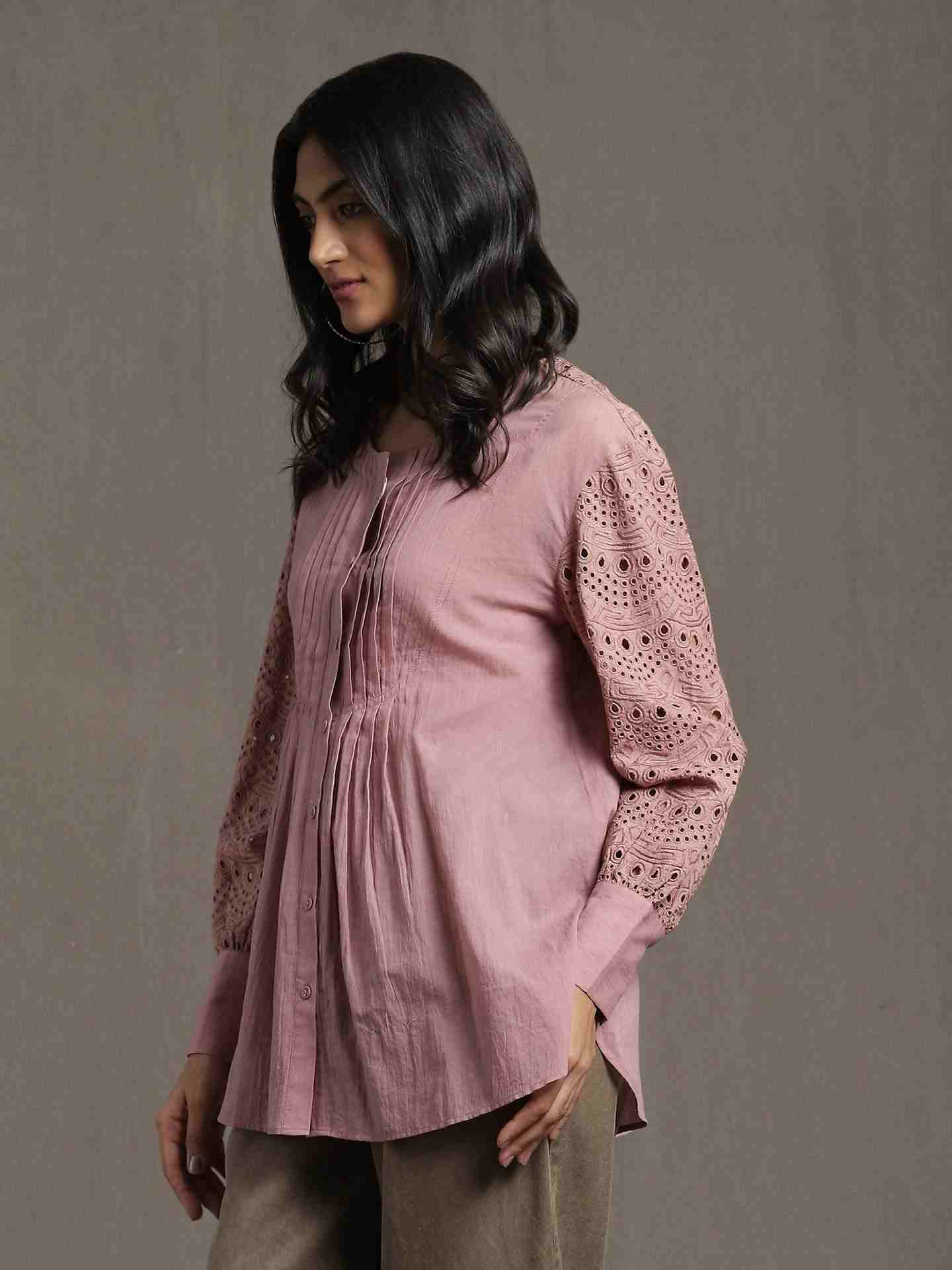 Pink Whimsical Heritage Cotton Kurti